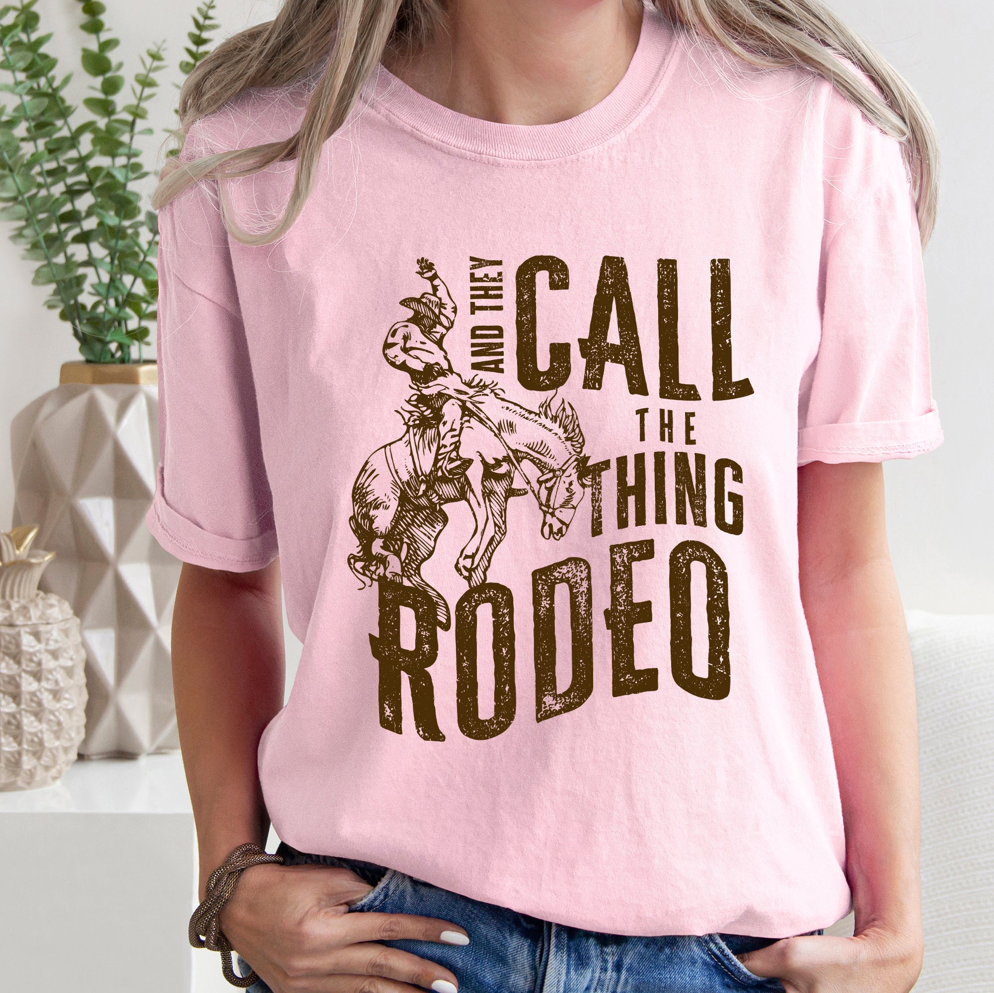 Rodeo Rider Bronco Bull Horse Cowboy Cowgirl Western Rodeo Attire Comfort Colors Tee