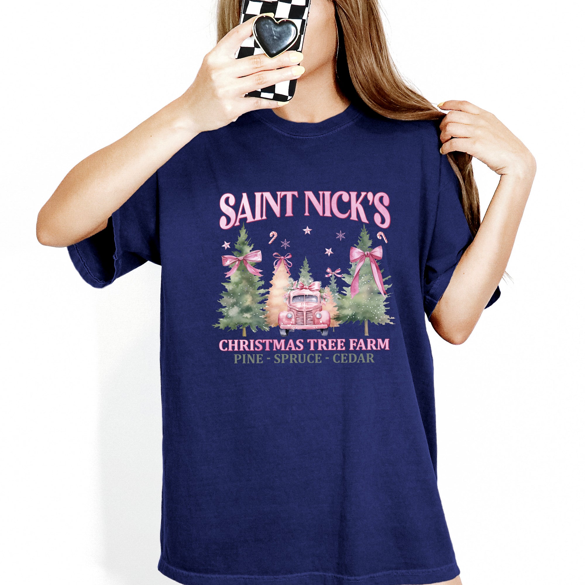 Saint Nick's Christmas Tree Farm Retro Winter Santa Snow Xmas Vintage Edition Comfort Colors Tee
