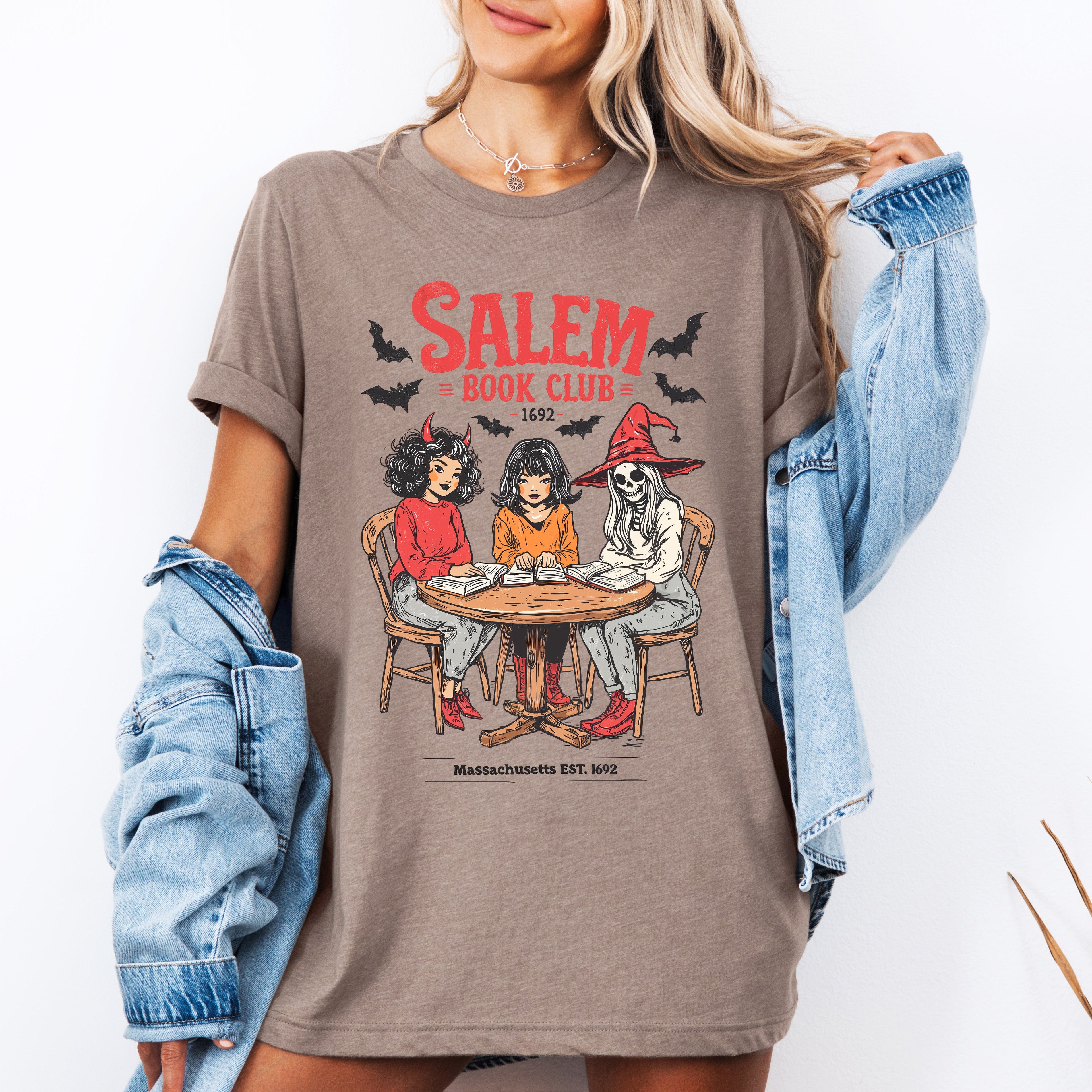 Salem Book Club Halloween Reading Library Edition BookTok Inspired Retro Cover Art Graphic Tee