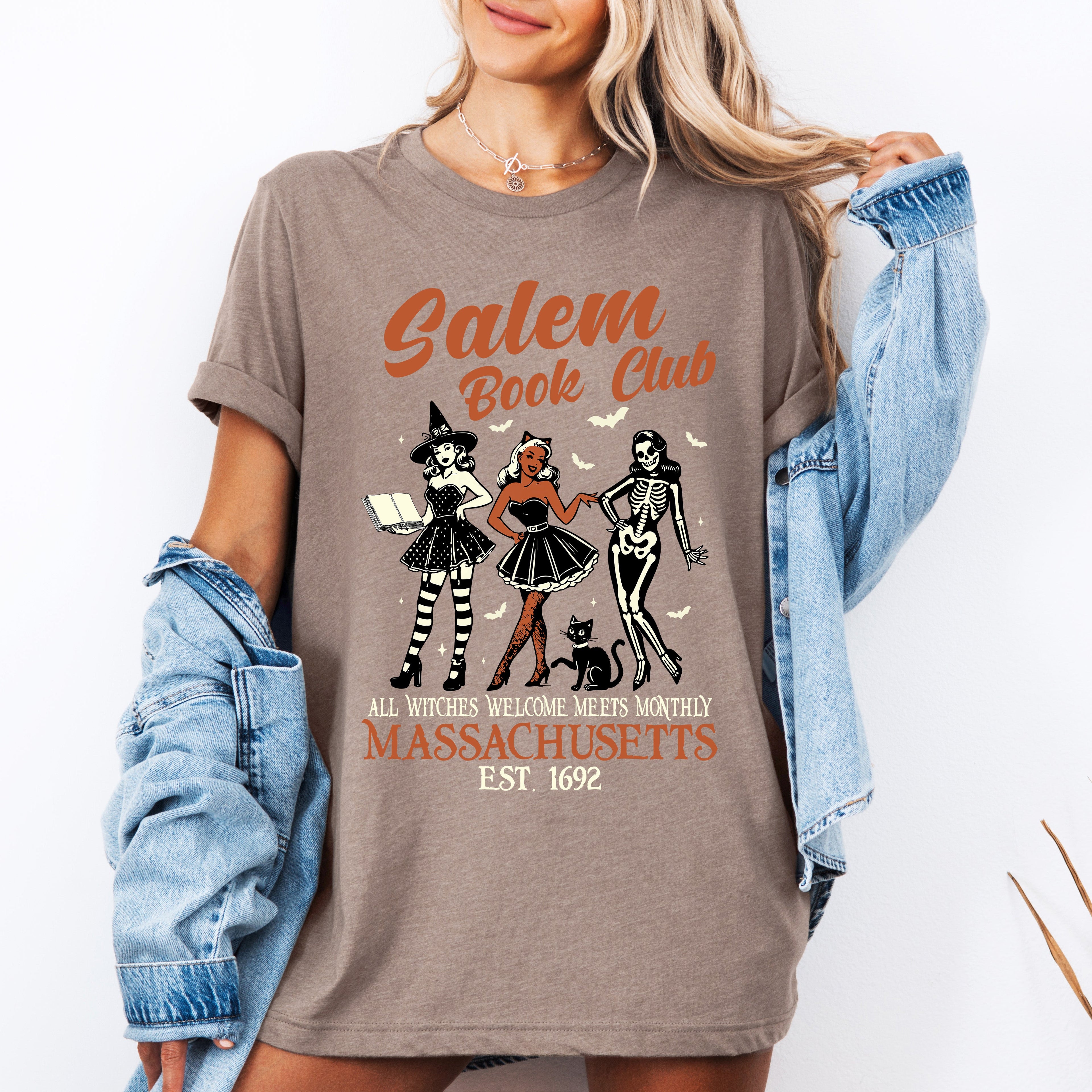 Salem Book Club Est 1692 Retro Vintage Halloween Reading Books Collector's Edition Graphic Tee