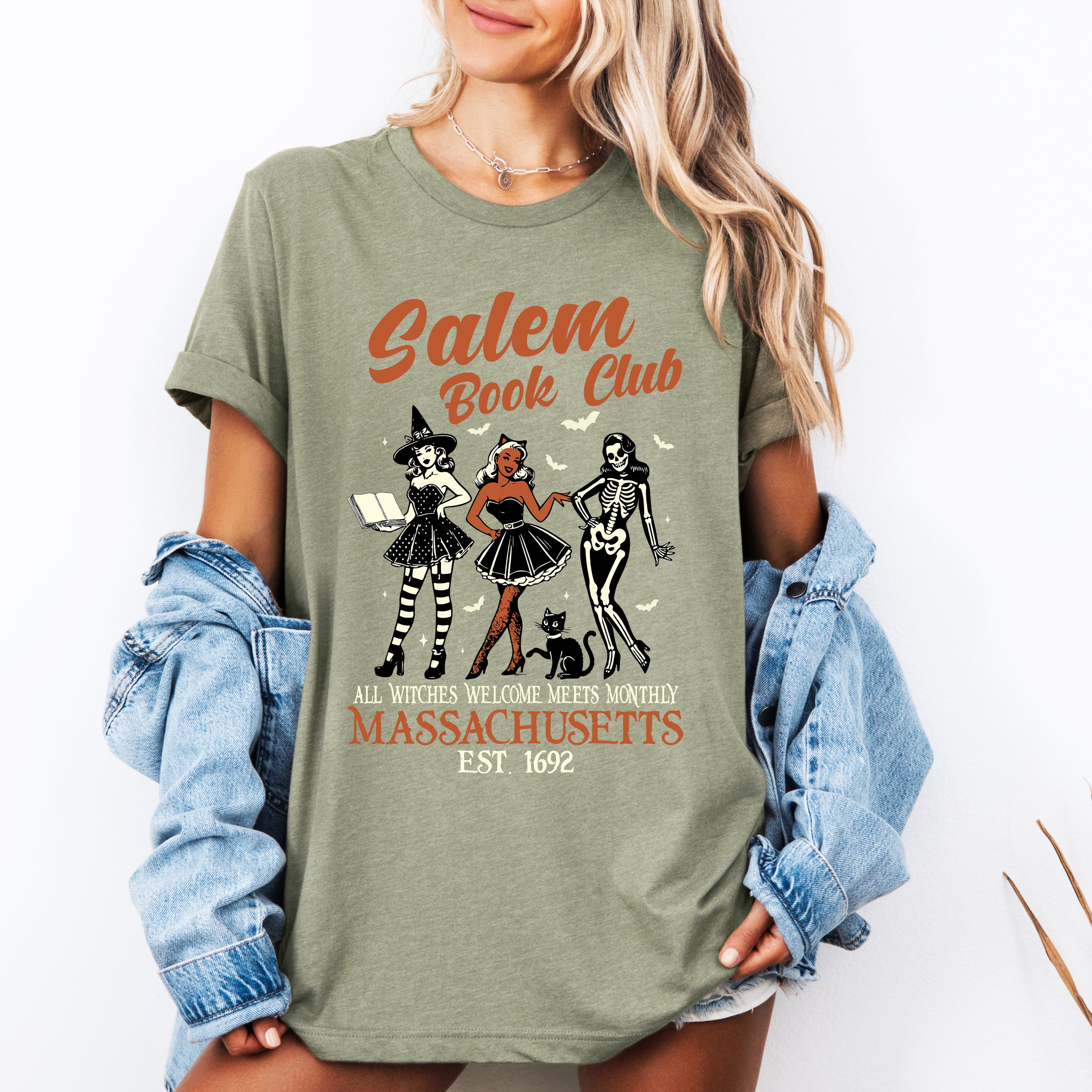 Salem Book Club Est 1692 Retro Vintage Halloween Reading Books Collector's Edition Graphic Tee