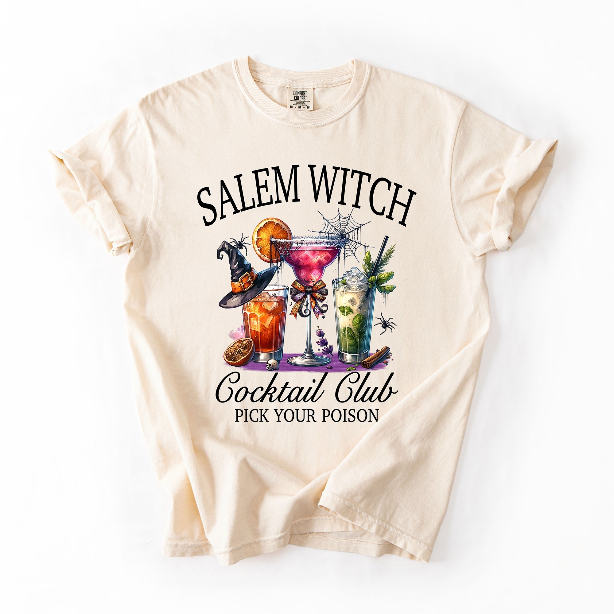 Salem Witch Cocktail Club Funny Halloween Drinks Party Limited Edition Comfort Colors Tee