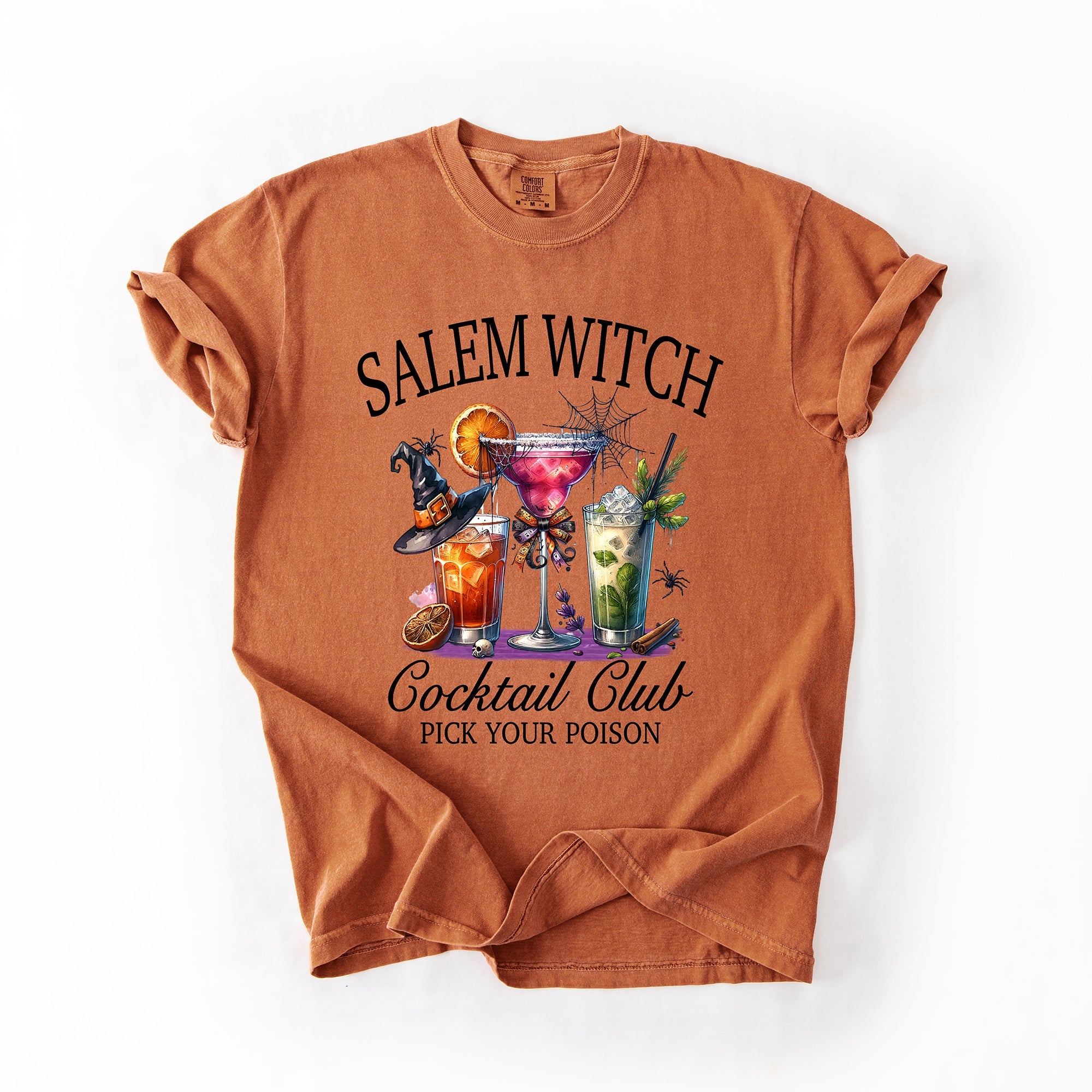 Salem Witch Cocktail Club Funny Halloween Drinks Party Limited Edition Comfort Colors Tee