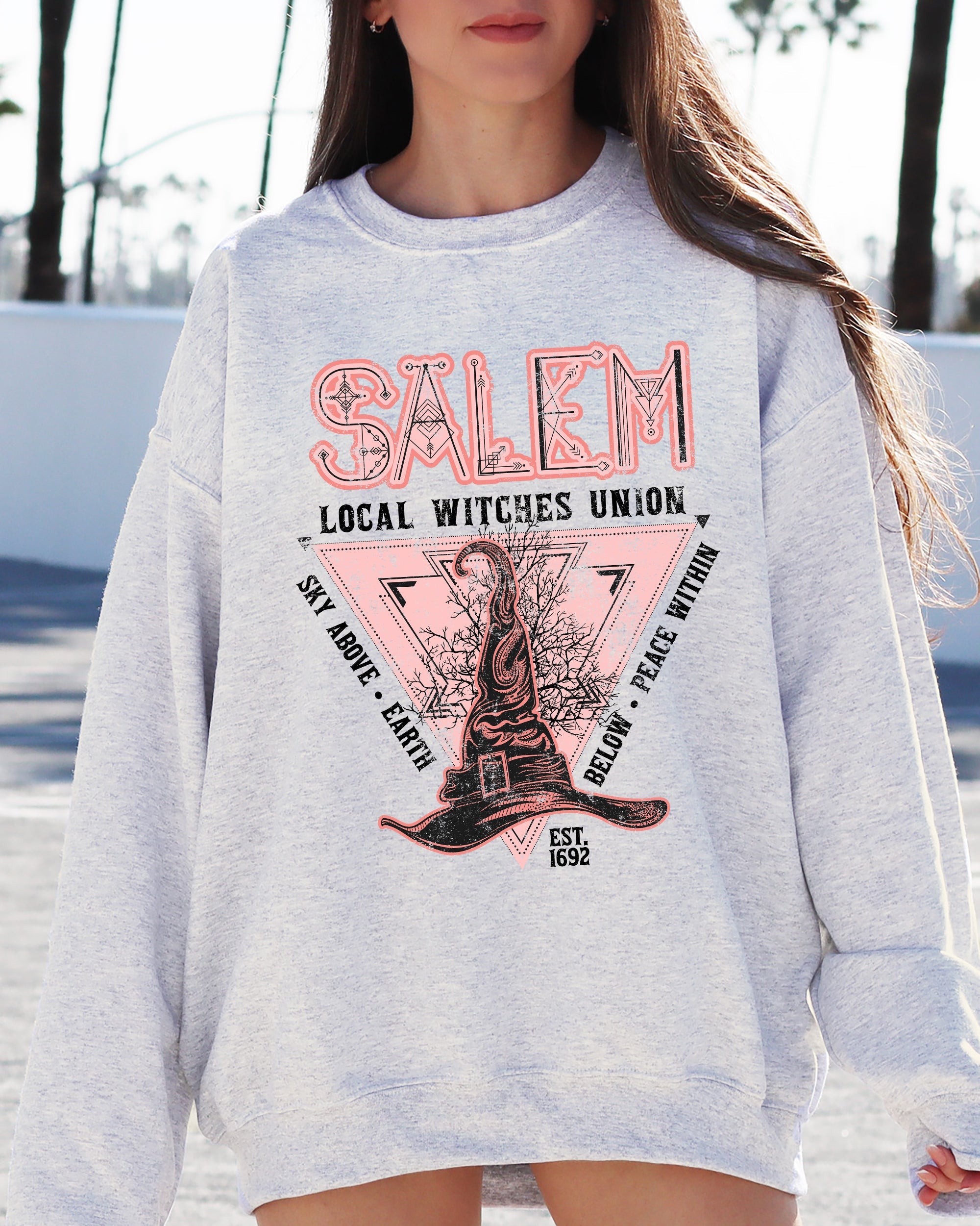 Salem Witches Union 1692 Halloween Sky Above Earth Below Peace Within Local Witch Union Sweatshirt