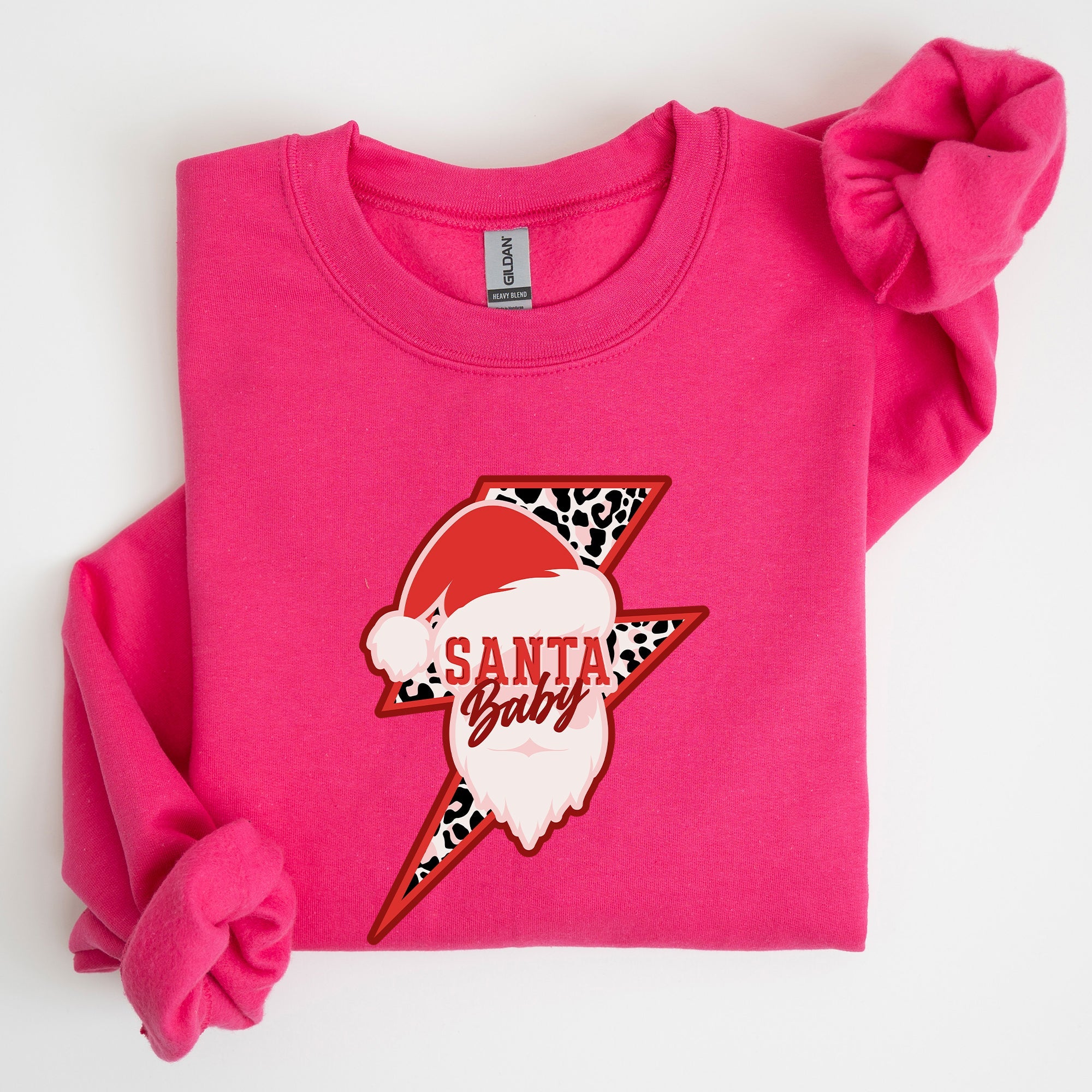 Santa Baby Lightning Bolt Christmas Retro Rock And Roll Spirit Vintage Sweatshirt