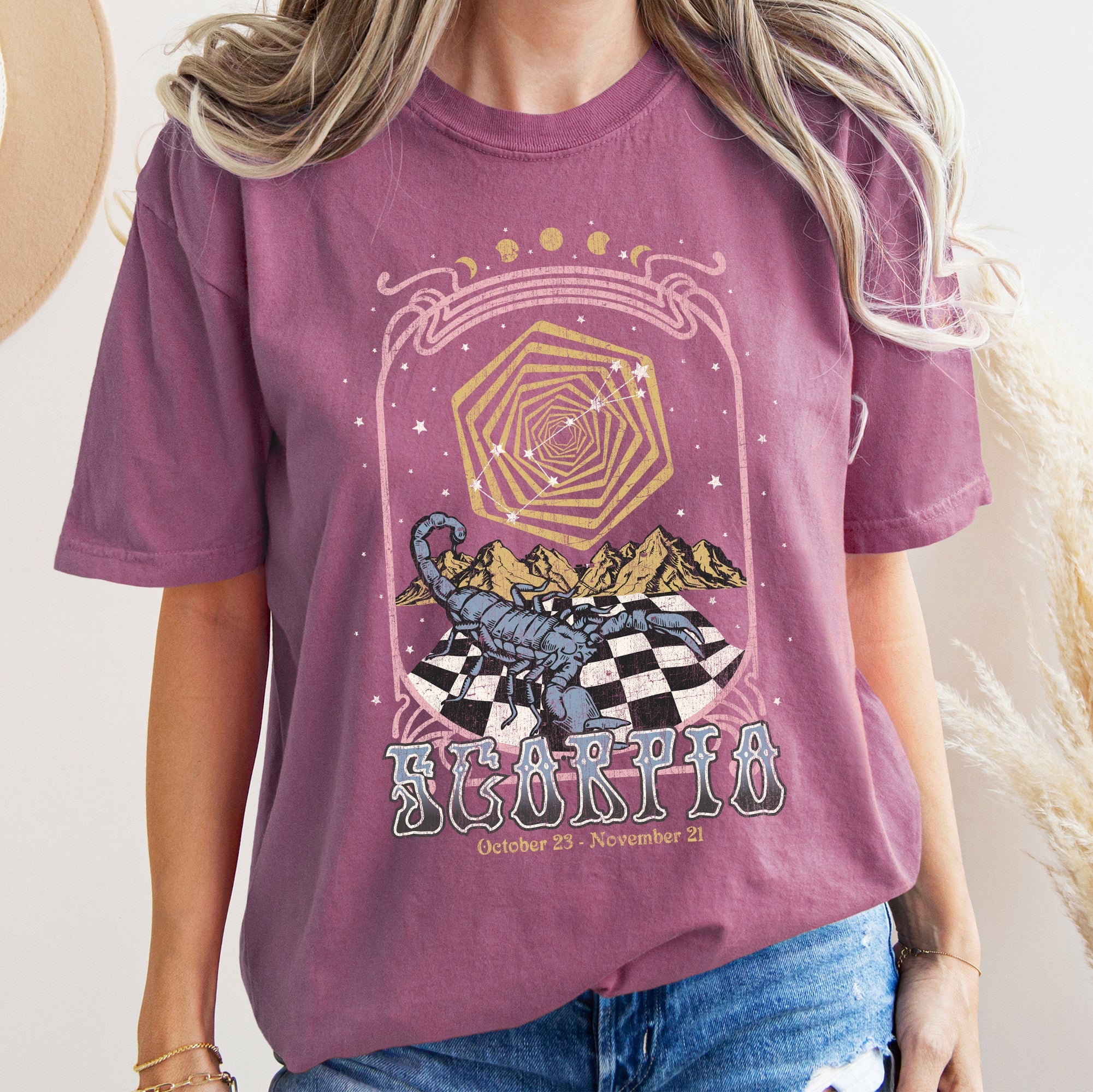 Scorpio Zodiac Horoscope Astrology Vintage Celestial Signs Collection Edition Comfort Colors Tee