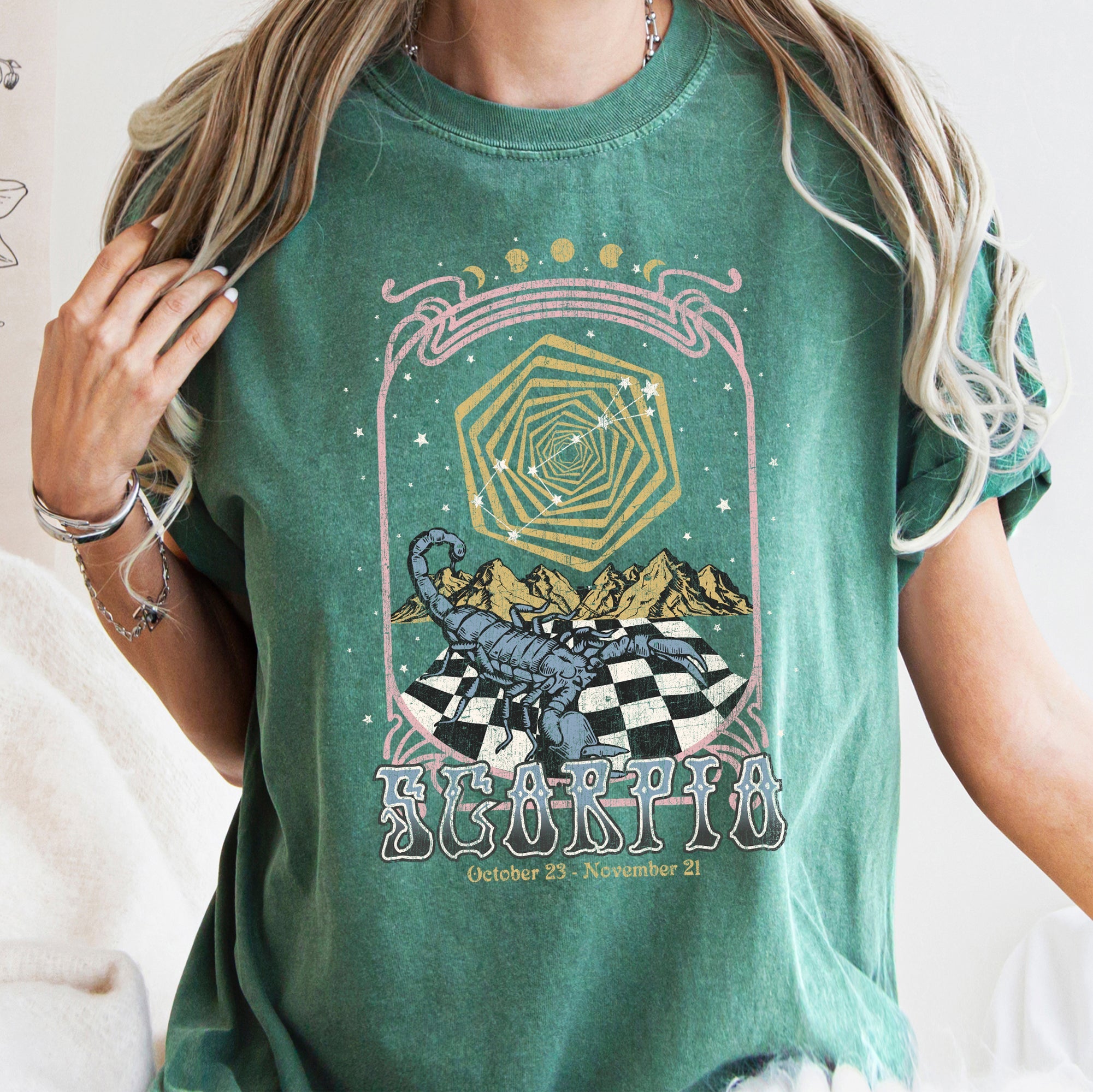 Scorpio Zodiac Horoscope Astrology Vintage Celestial Signs Collection Edition Comfort Colors Tee