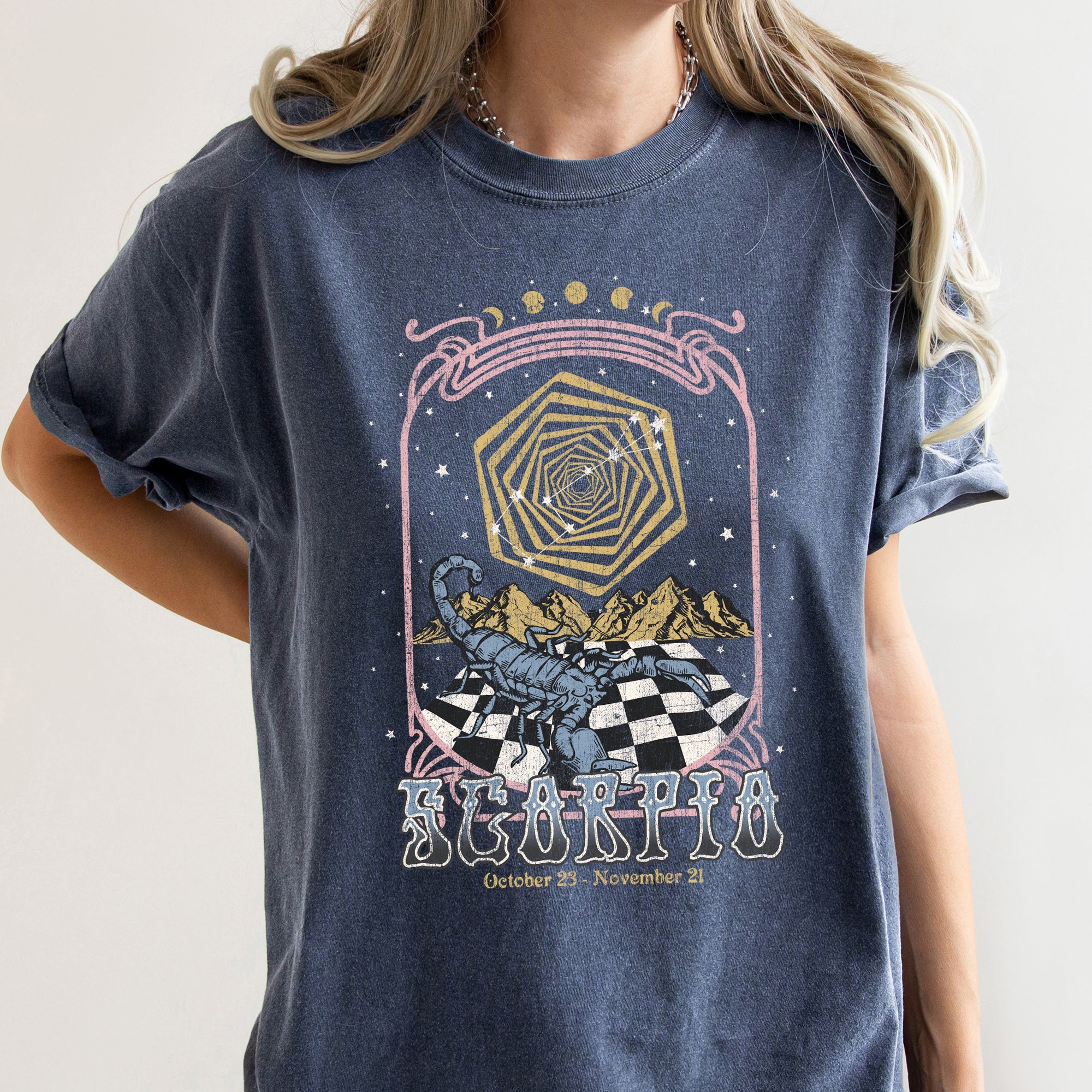 Scorpio Zodiac Horoscope Astrology Vintage Celestial Signs Collection Edition Comfort Colors Tee