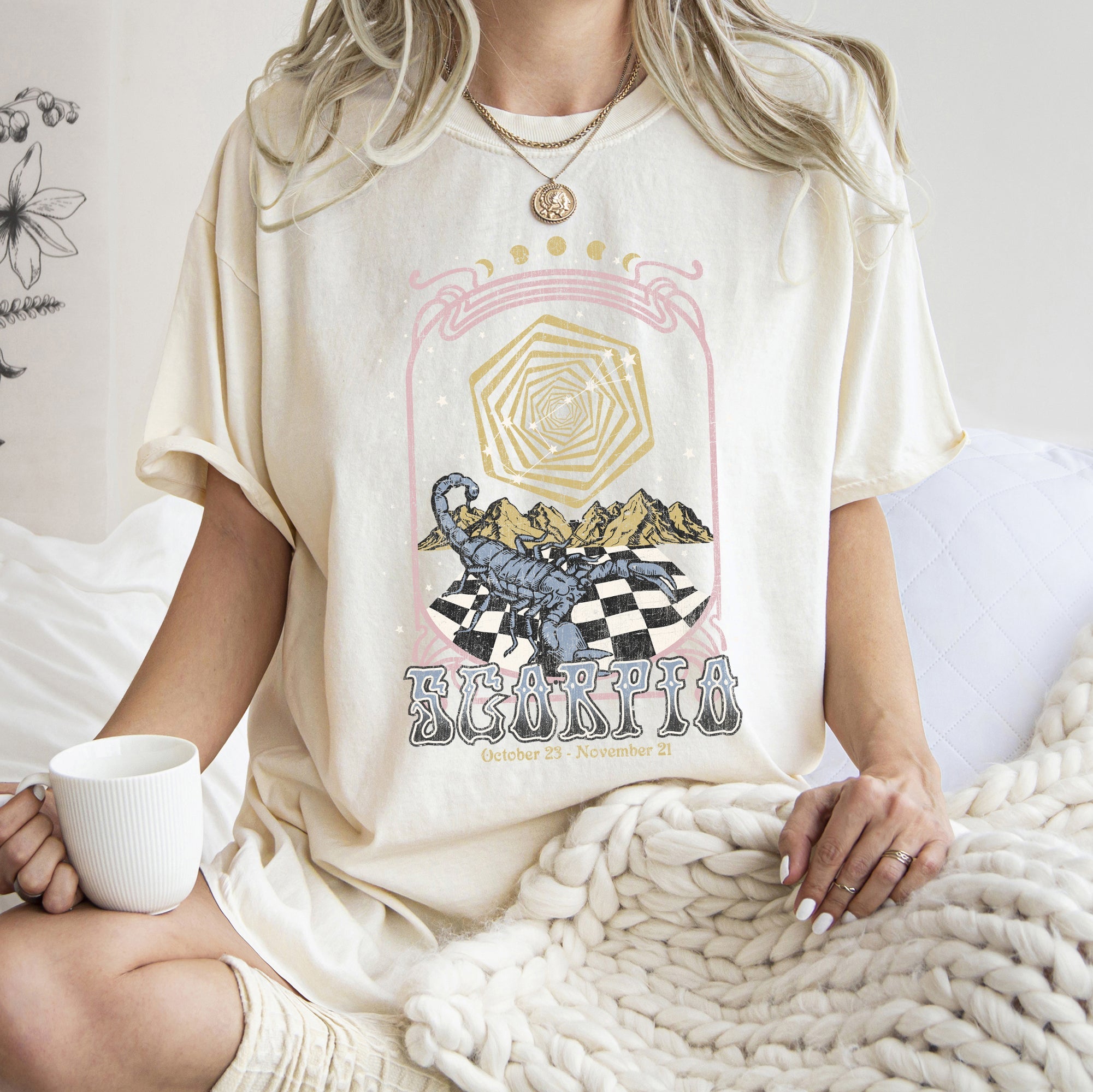 Scorpio Zodiac Horoscope Astrology Vintage Celestial Signs Collection Edition Comfort Colors Tee