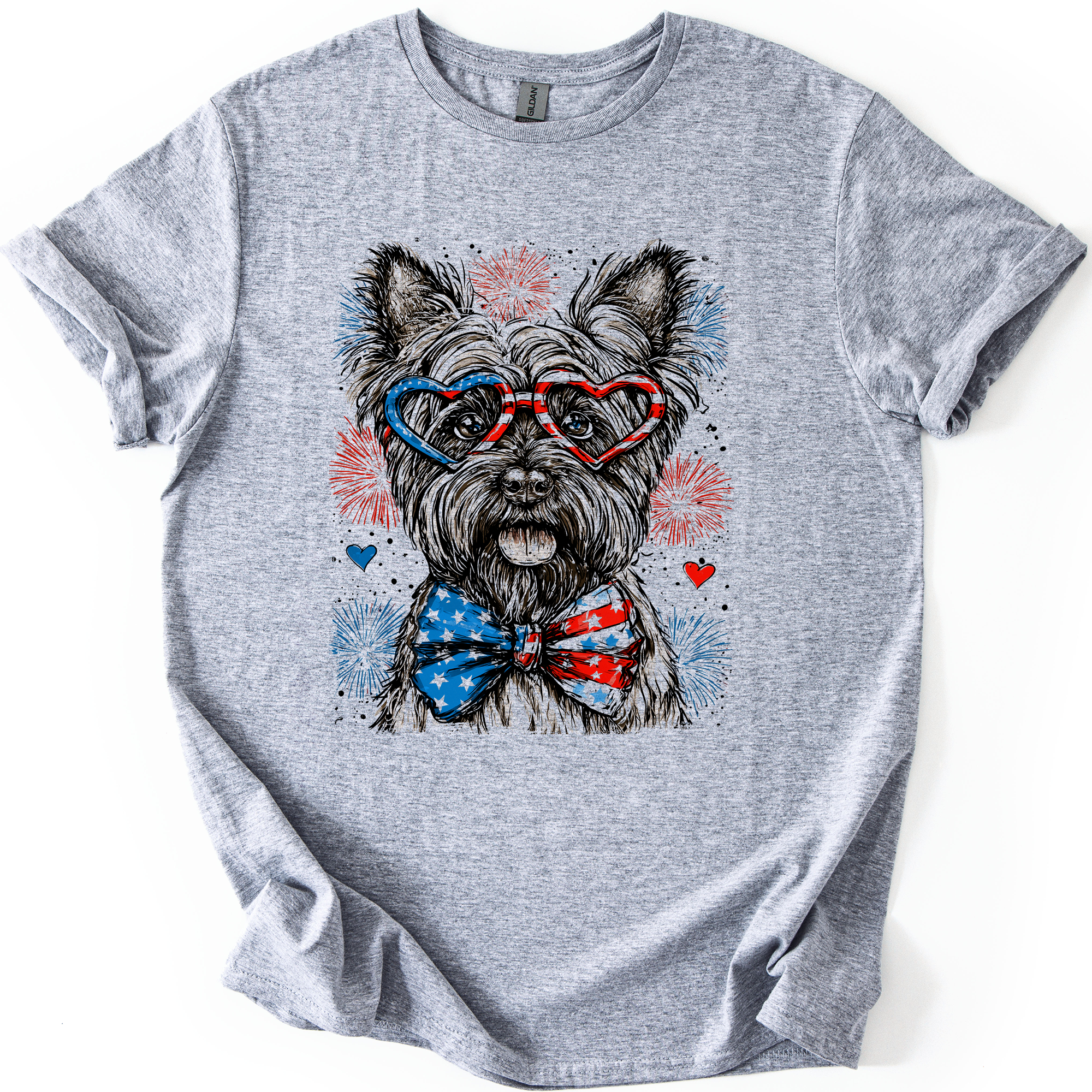 Scottish Terrier Patriotic Dog USA Fourth of July Flag Pride for Pet Lovers Graphic Tee