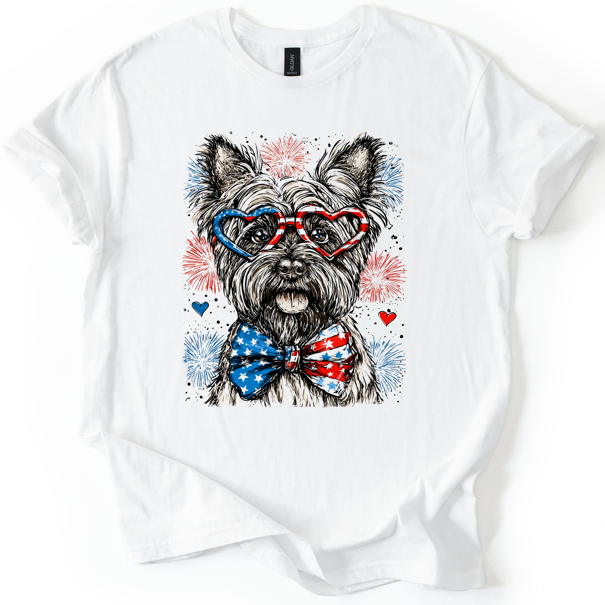 Scottish Terrier Patriotic Dog USA Fourth of July Flag Pride for Pet Lovers Graphic Tee
