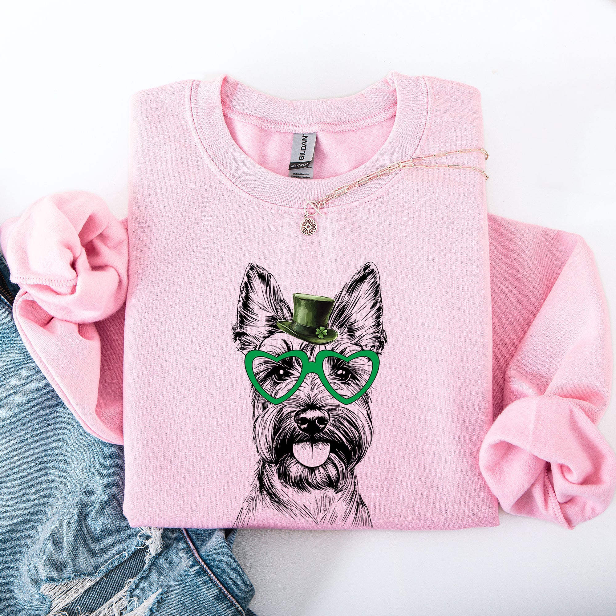 Scottish Terrier Scotty Adorable Dog Celebrating St Patrick's Day With Irish Luck And Happy Paws Sweatshirt
