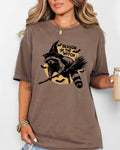 Season Of The Witch Cute Raccoon Halloween Meme Bats Moon Spooky Comfort Colors Tee