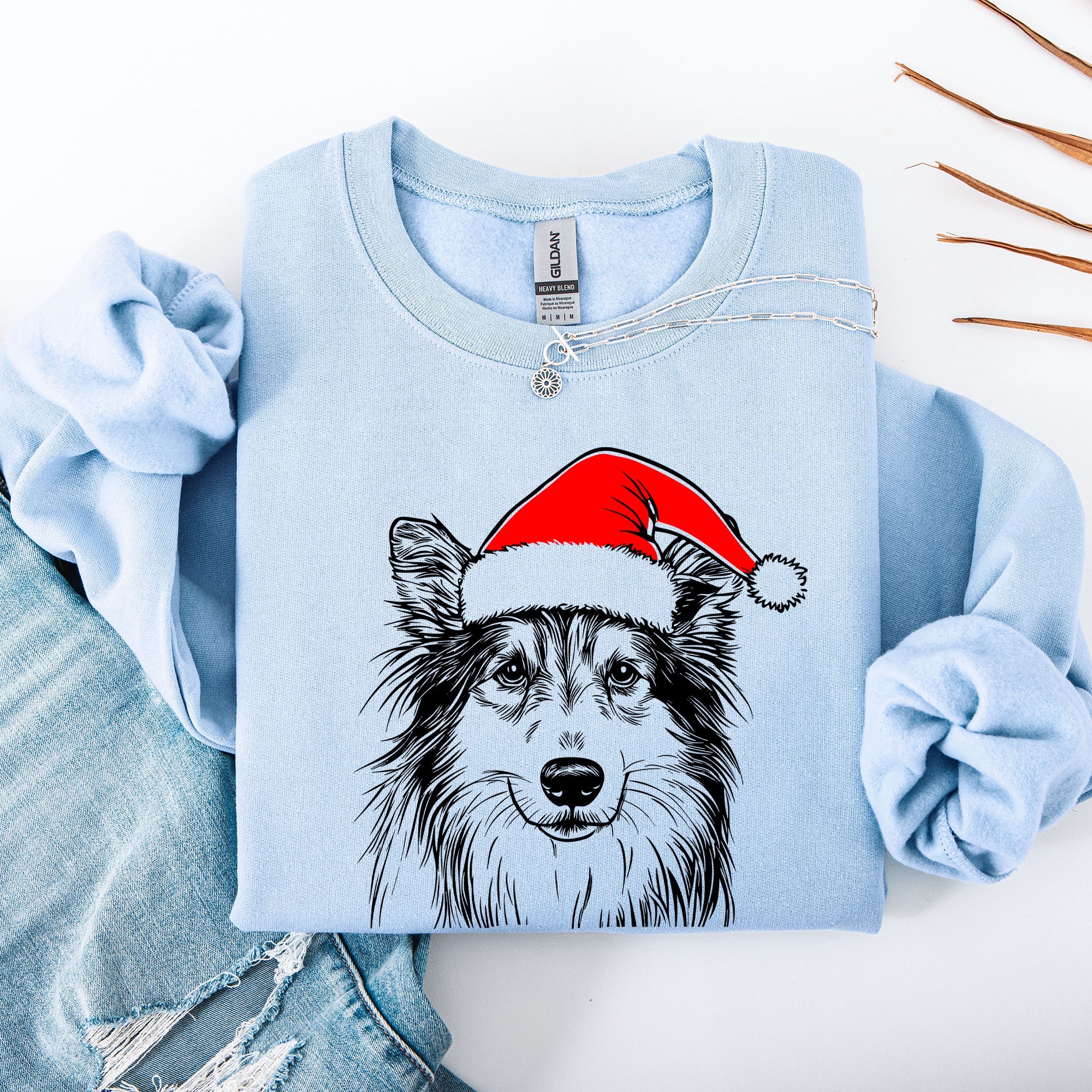 Sheltie Santa Claus Shetland Sheepdog Christmas Dog Lover Festive Cozy Sweatshirt