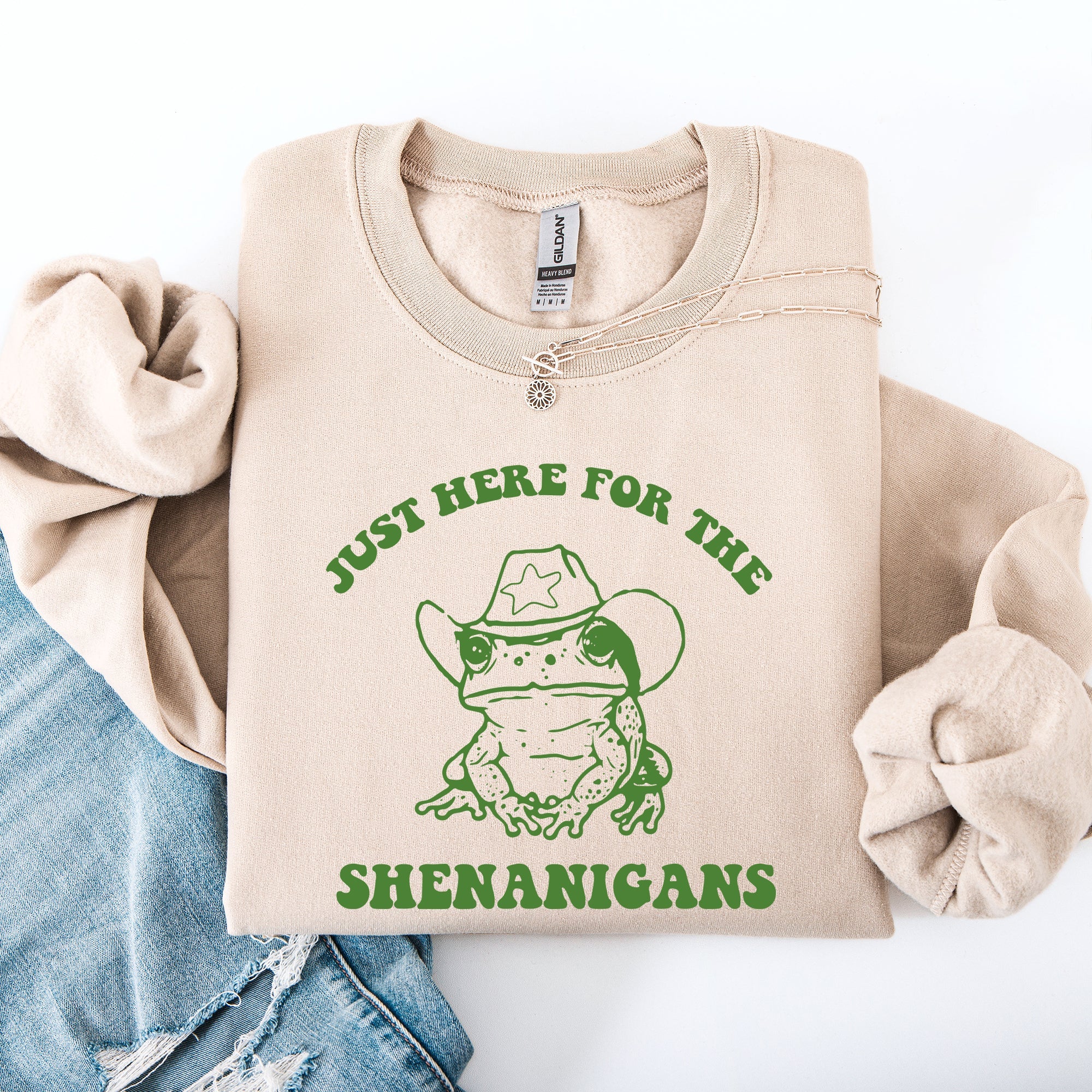 Shenanigans Frog Sheriff Leprechaun St Patrick's Day Shamrock Clover Lucky Sweatshirt