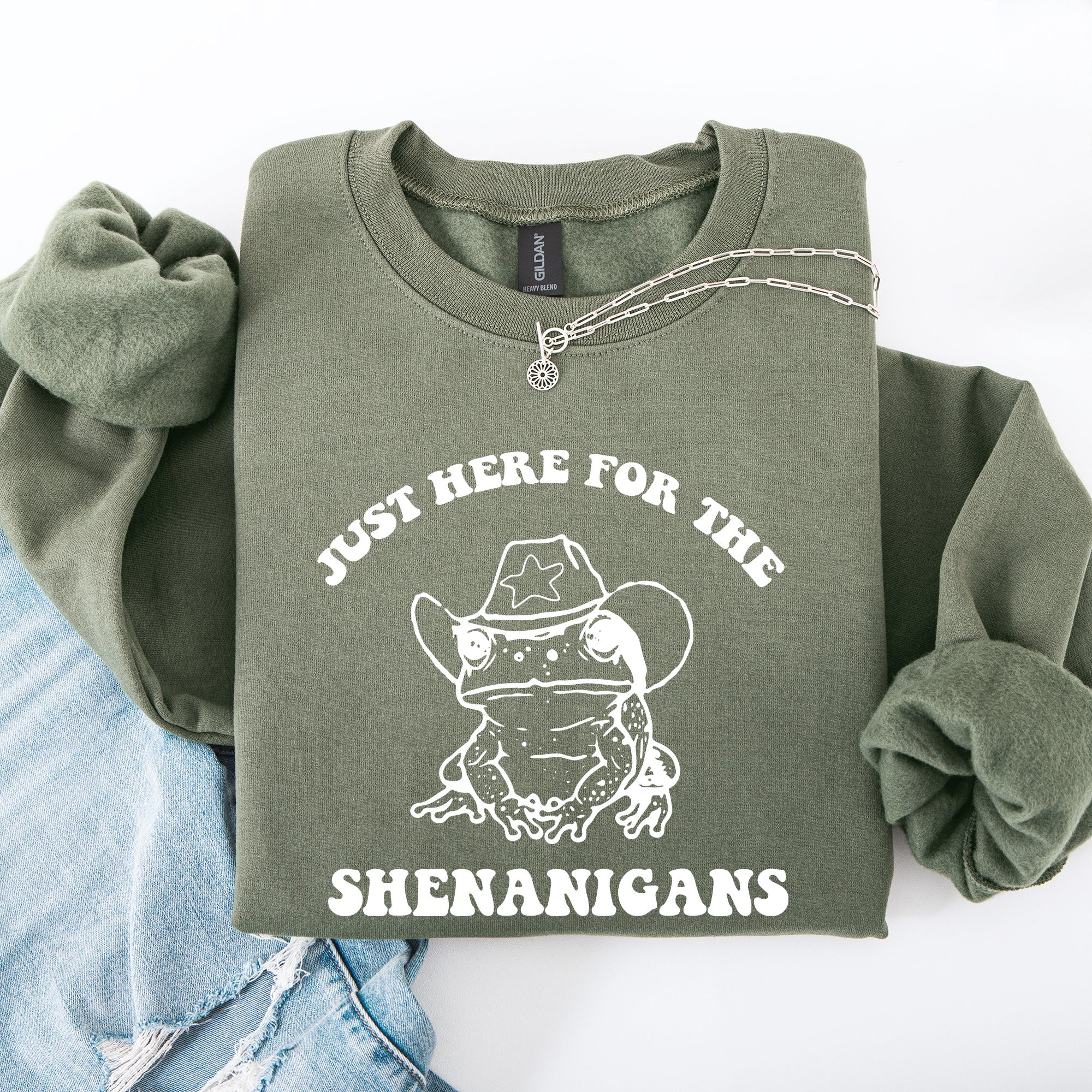 Shenanigans Frog Sheriff Leprechaun St Patrick's Day Shamrock Clover Lucky Sweatshirt
