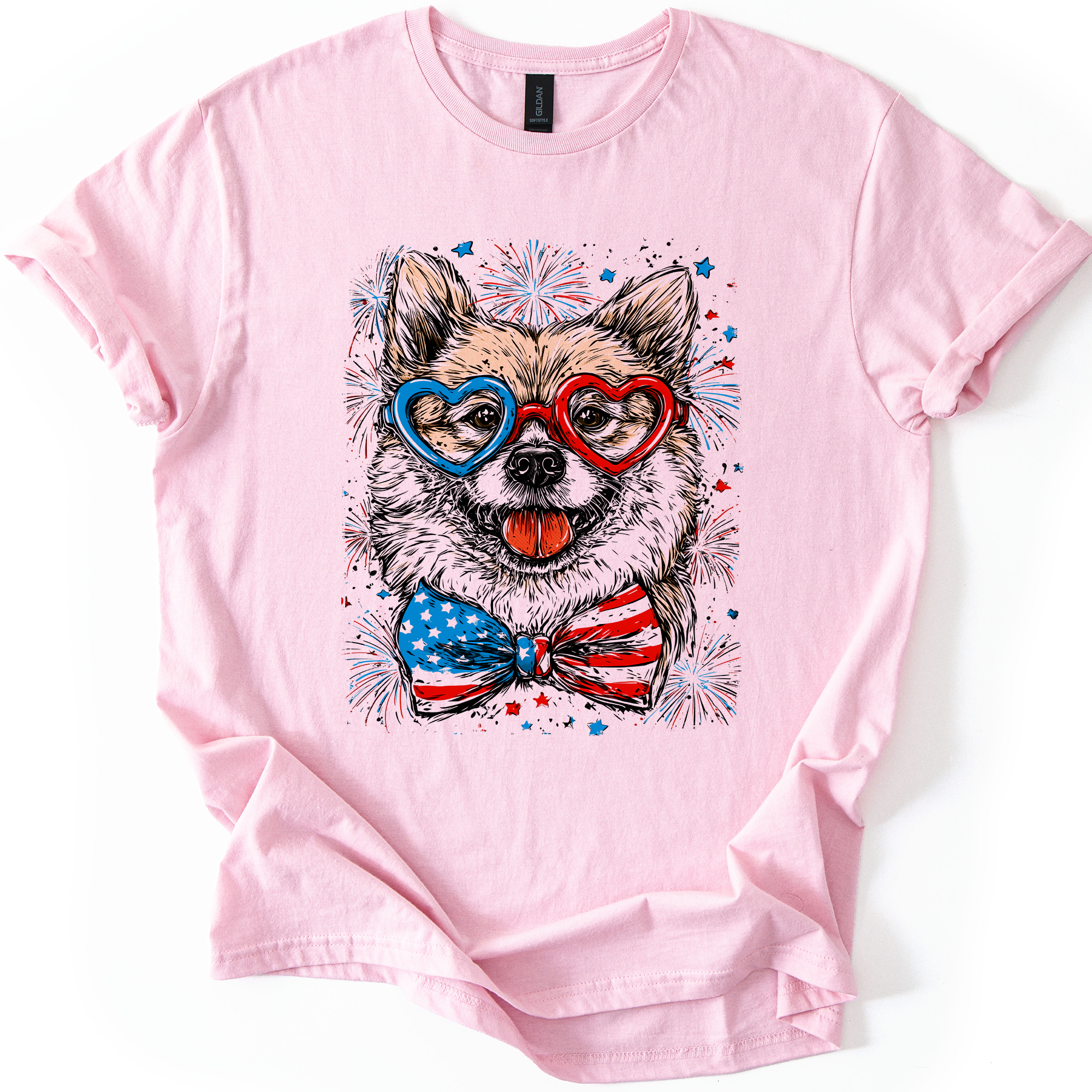 Shiba Inu Patriotic Dog USA Pride For Pet Lovers Fourth Of July Americana Celebration Graphic Tee