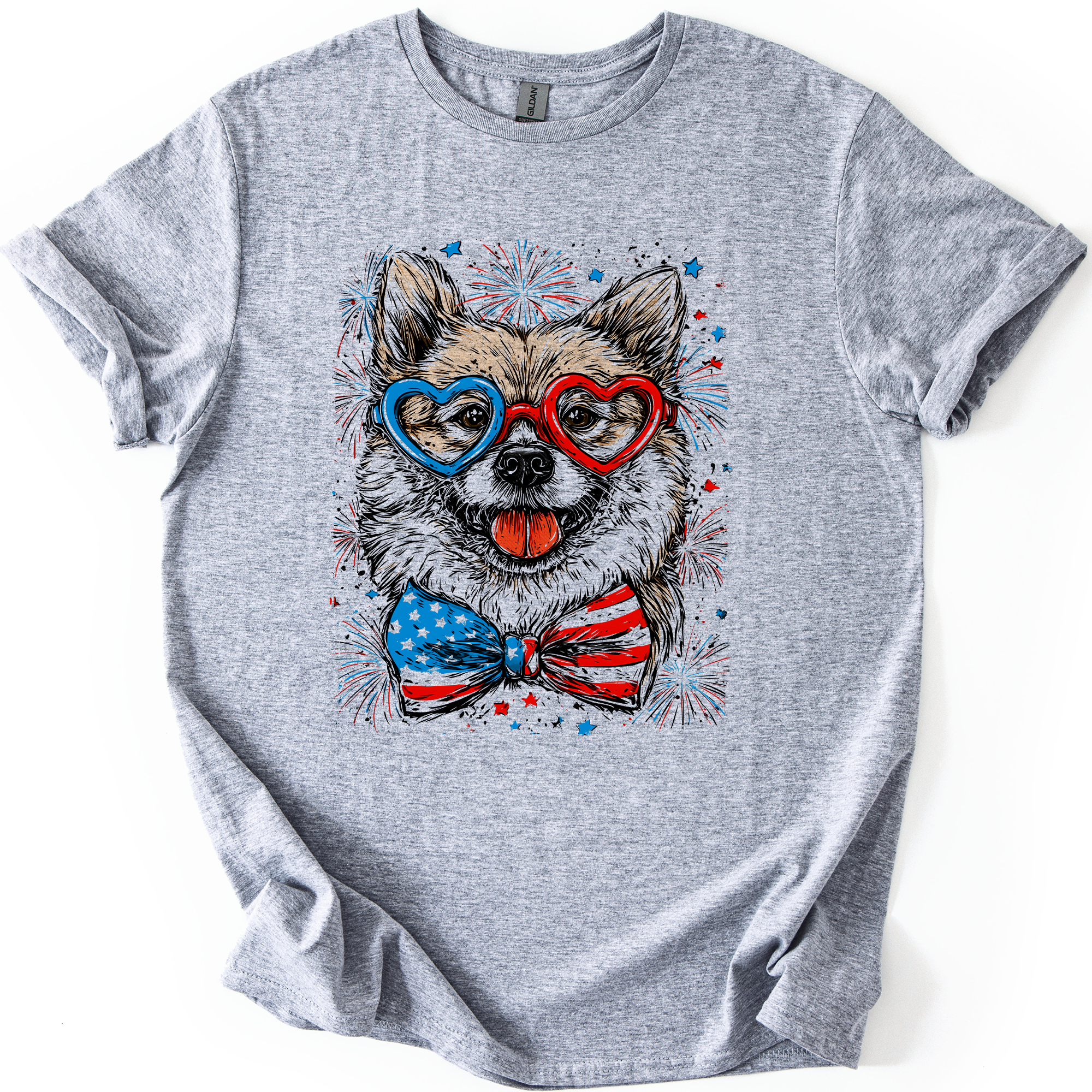 Shiba Inu Patriotic Dog USA Pride For Pet Lovers Fourth Of July Americana Celebration Graphic Tee