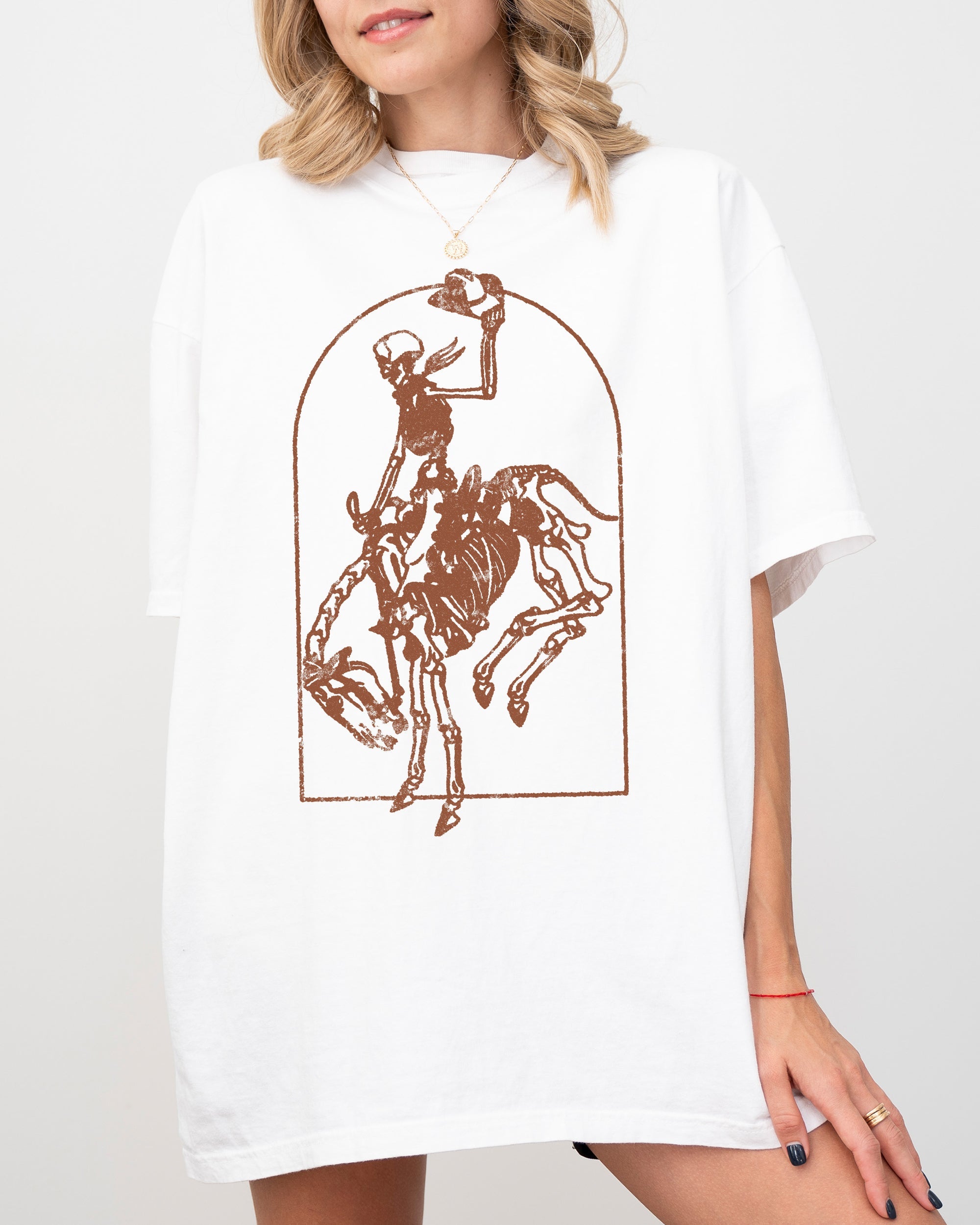 Skeleton Rodeo Rider Cowboy Horse Bronco Western Country Vintage Comfort Colors Tee