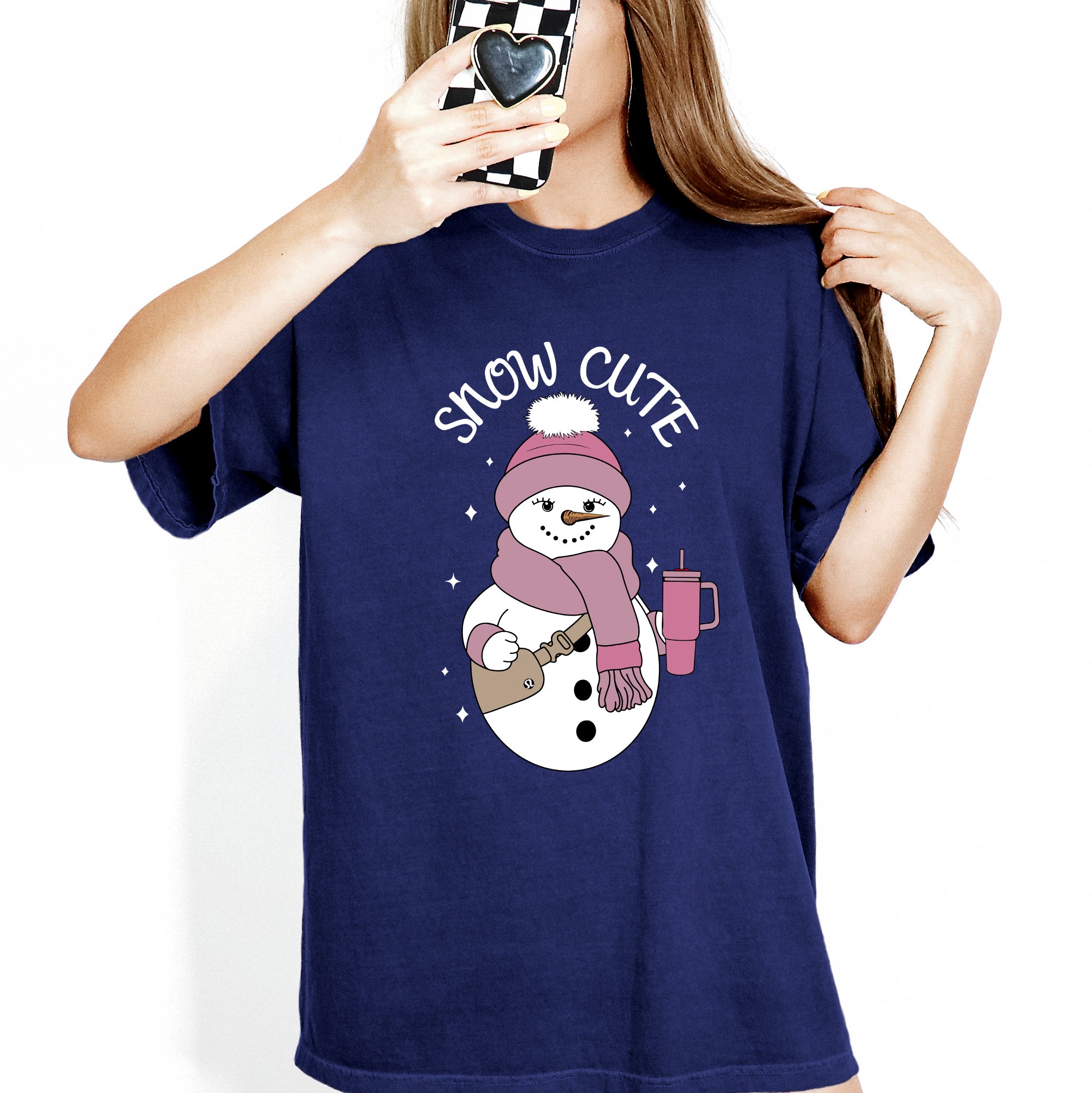 Snow Cute Bougie Snowman Christmas Winter Xmas Cozy Holiday Edition Comfort Colors Tee