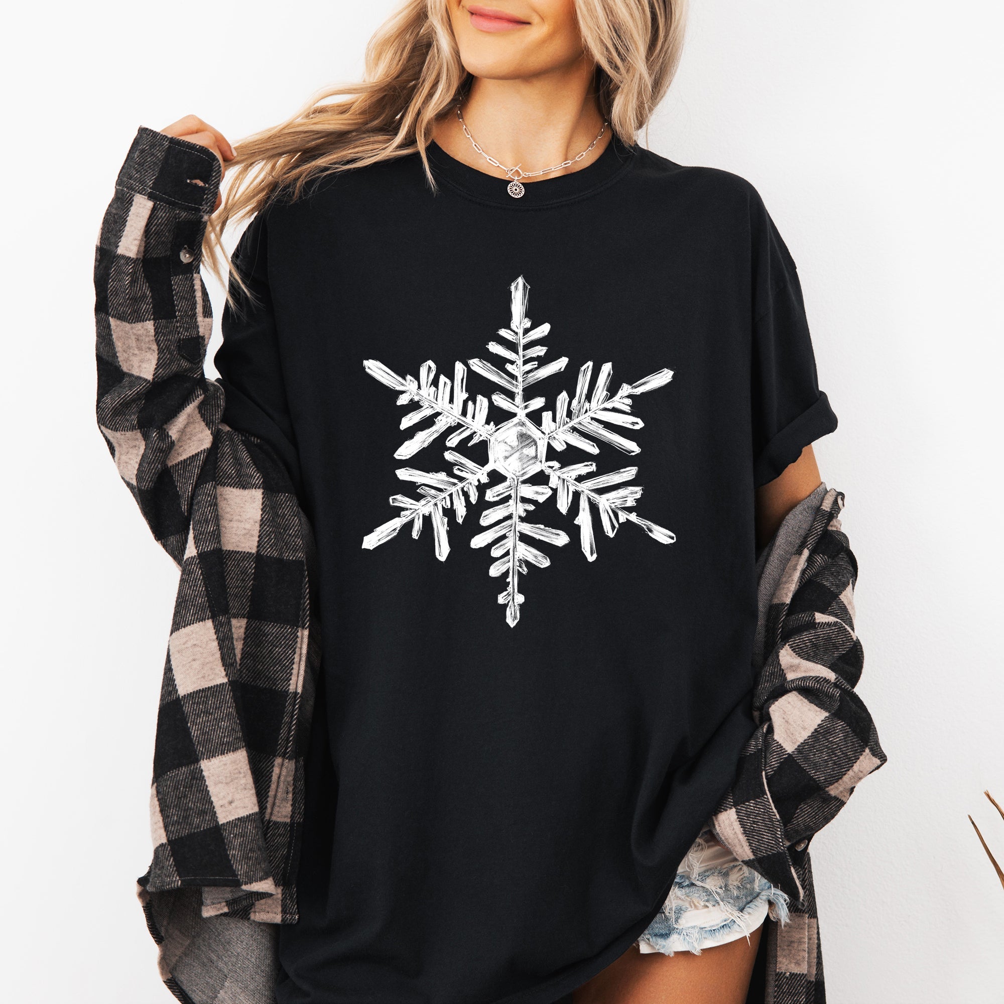 Snowflake Beautiful Winter Christmas Snow Xmas Edition Vintage Holiday Design Comfort Colors Tee
