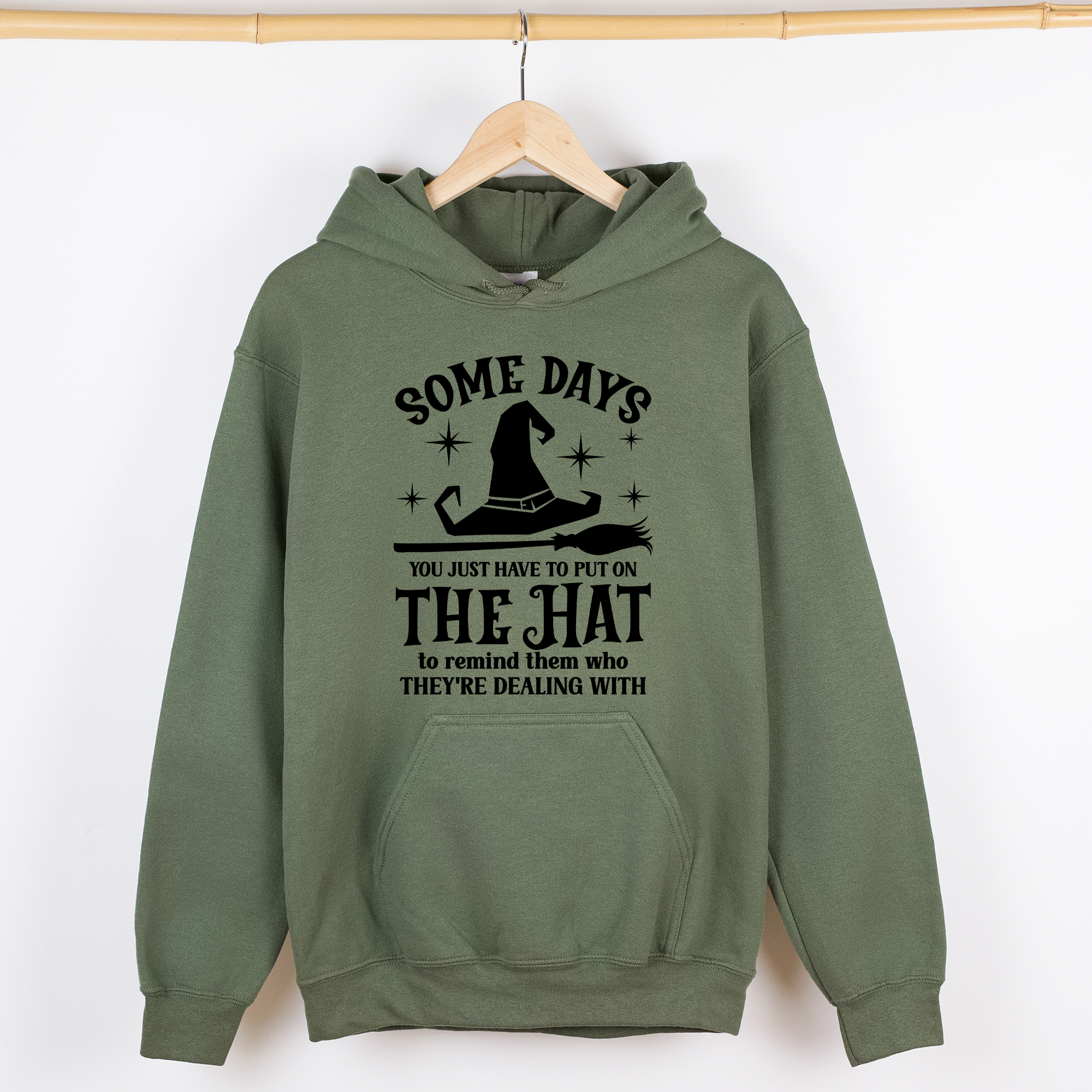Season Of The Witch Retro Halloween Monster Artwork And Sassy Spooky Vibes Graphic Hoodie
