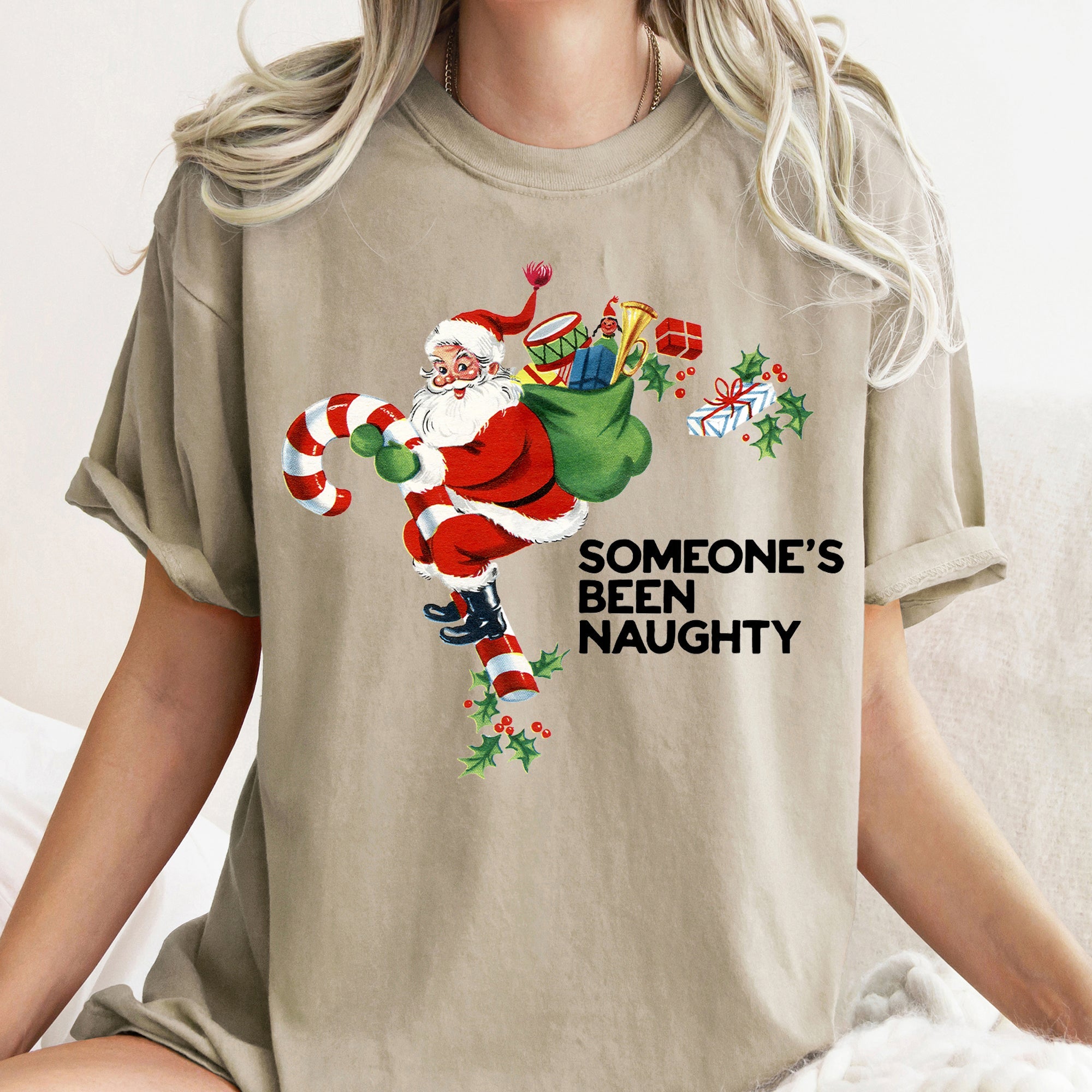 Someone's Been Naughty Santa Retro Christmas Vintage Holiday Edition Comfort Colors Tee
