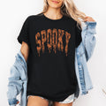 Spooky Faux Lace Halloween Coquette Cats Crescent Moon And Bat Motif Graphic Tee