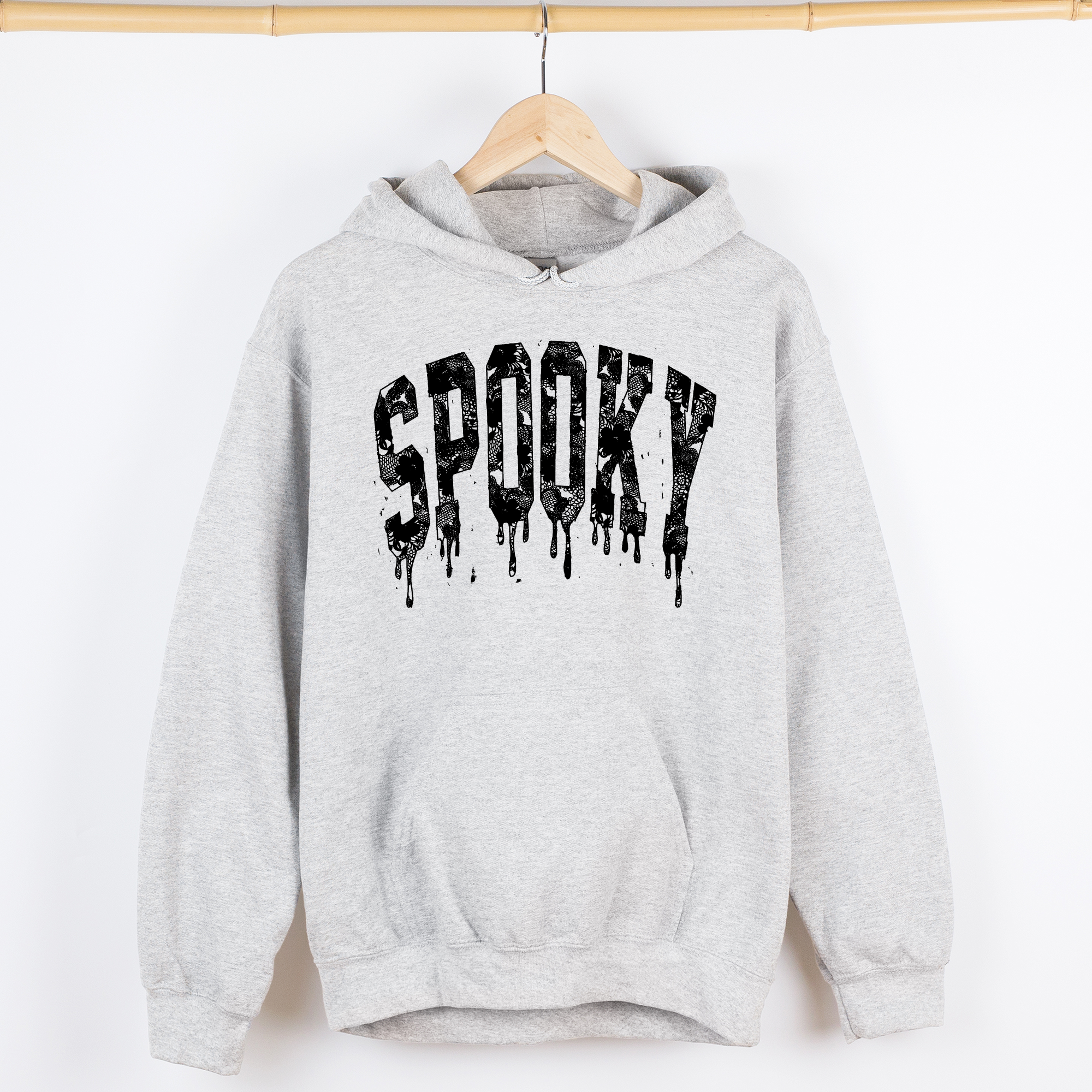 Spooky Strawberry Skeleton Coquette Halloween Faux Lace Vintage-Inspired Graphic Hoodie
