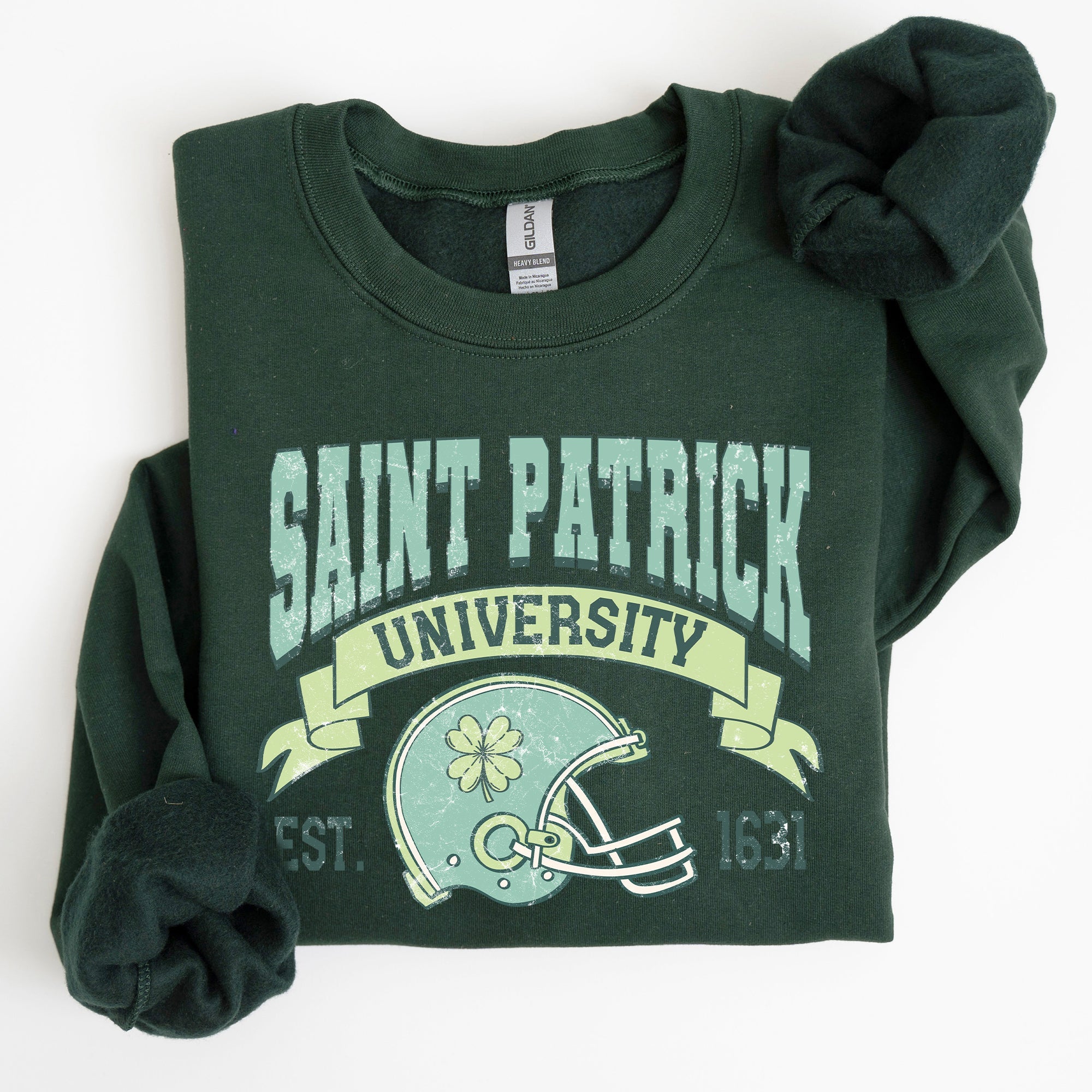 St Patrick University Vintage College Ireland Football St Patrick's Day Sweatshirt