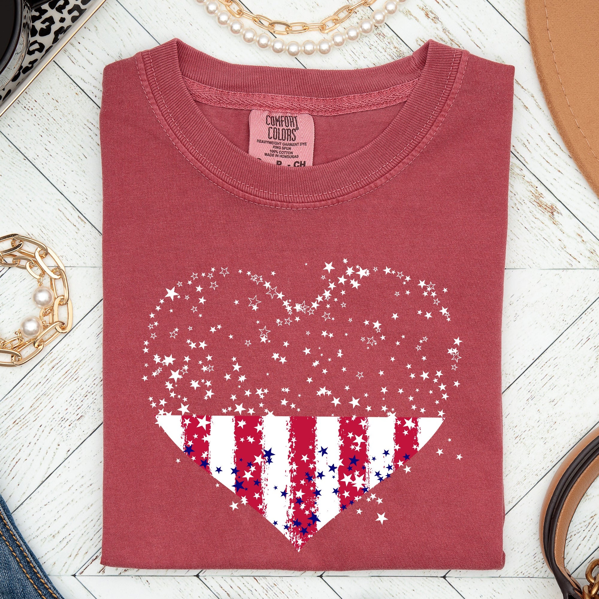 Star Hearts Comfort Colors Tee