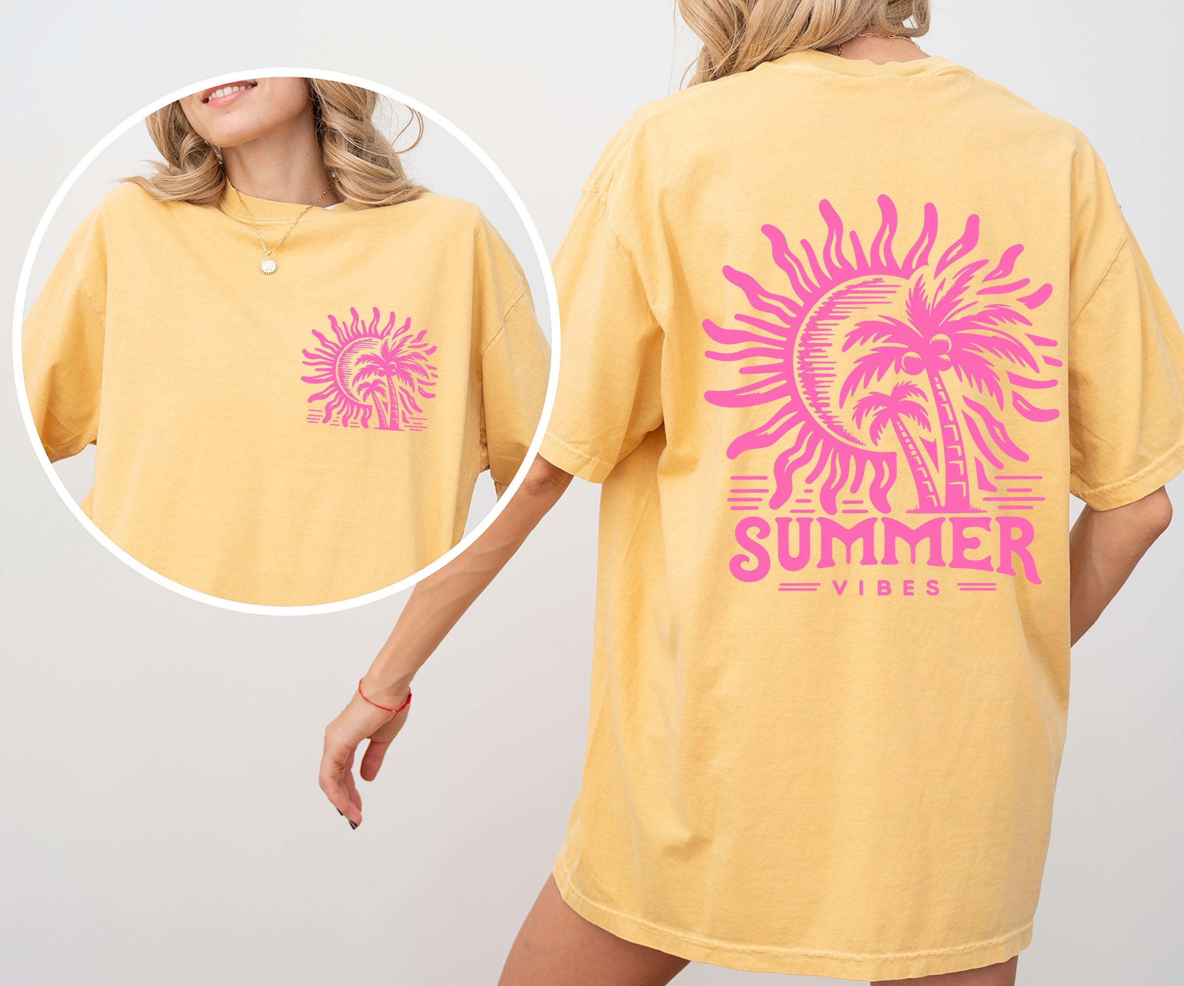 Summer Vibes Beach Please Palm Sunset Ocean Hot Girl Summer Vacation Comfort Colors Tee