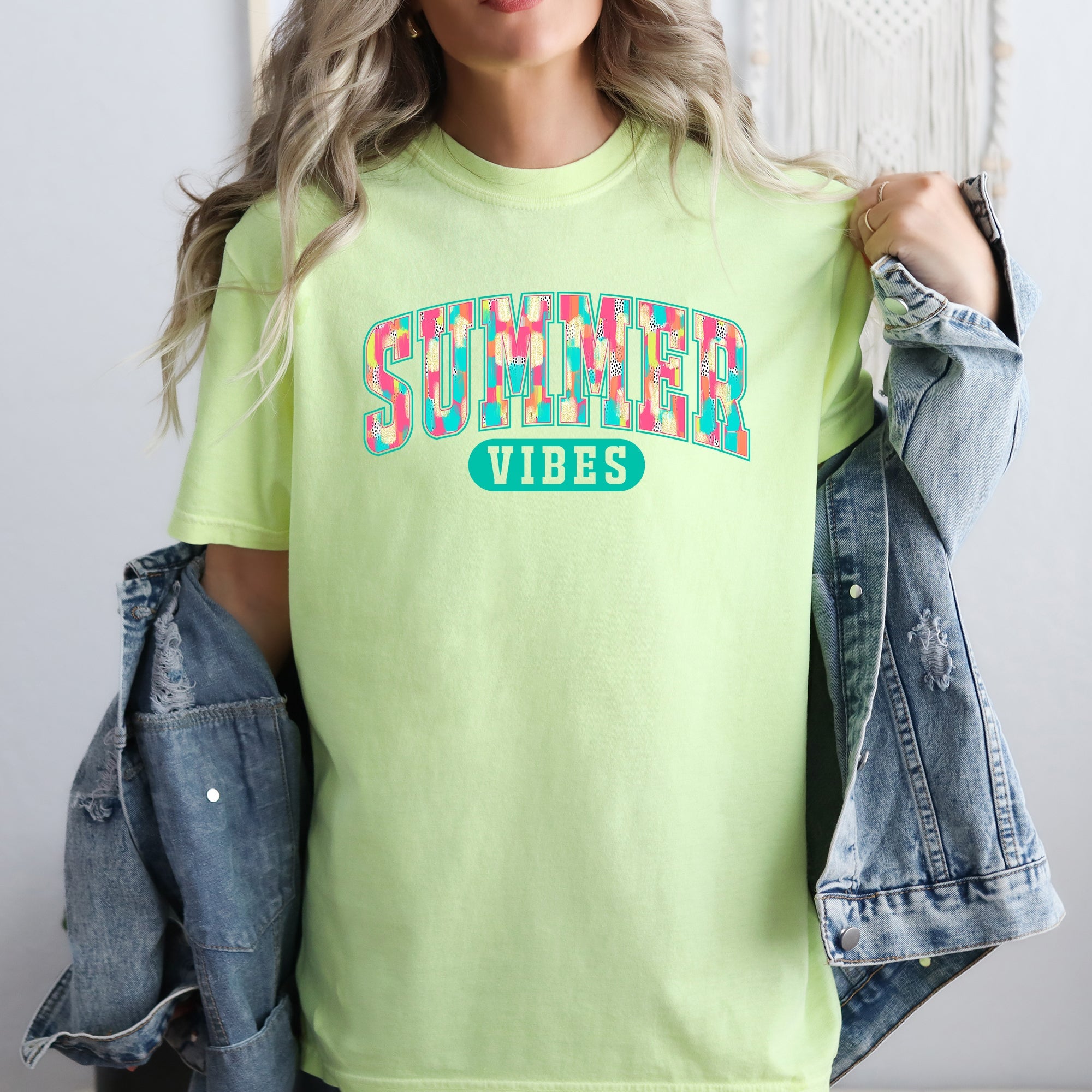 Summer Vibes Varsity Retro Beach Lifestyle Collection For Sunny Days Comfort Colors Tee
