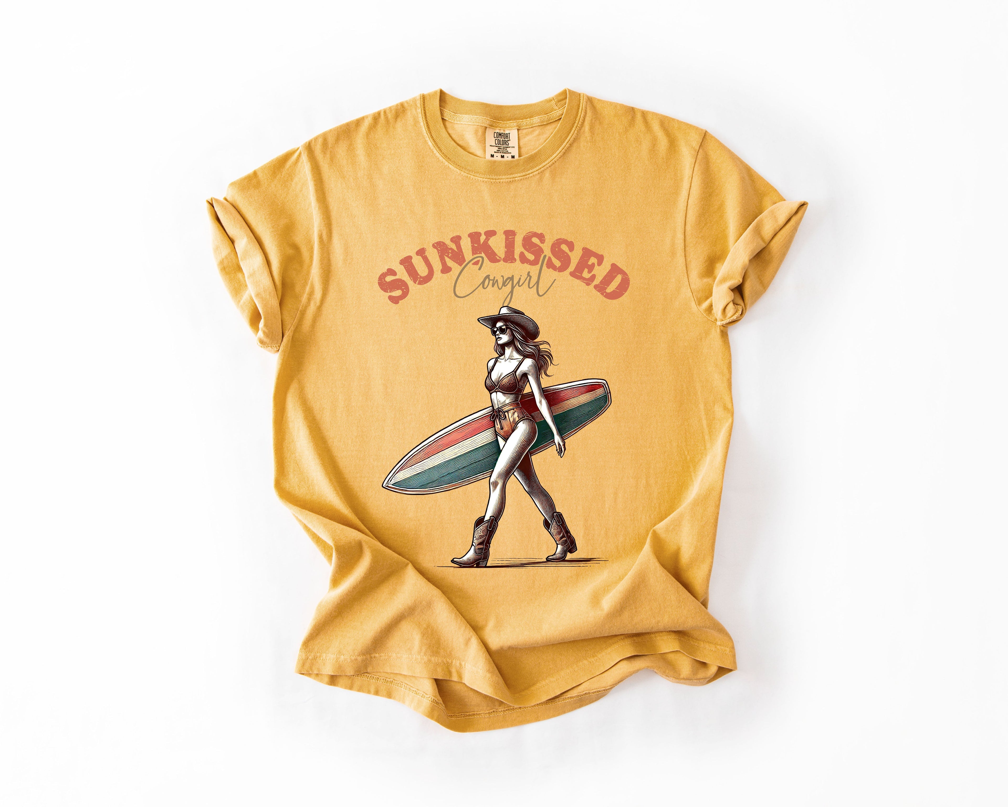 Sun Kissed Cowgirl Summer Beach Sea Life Outdoor Travel Western Country Comfort Colors Tee