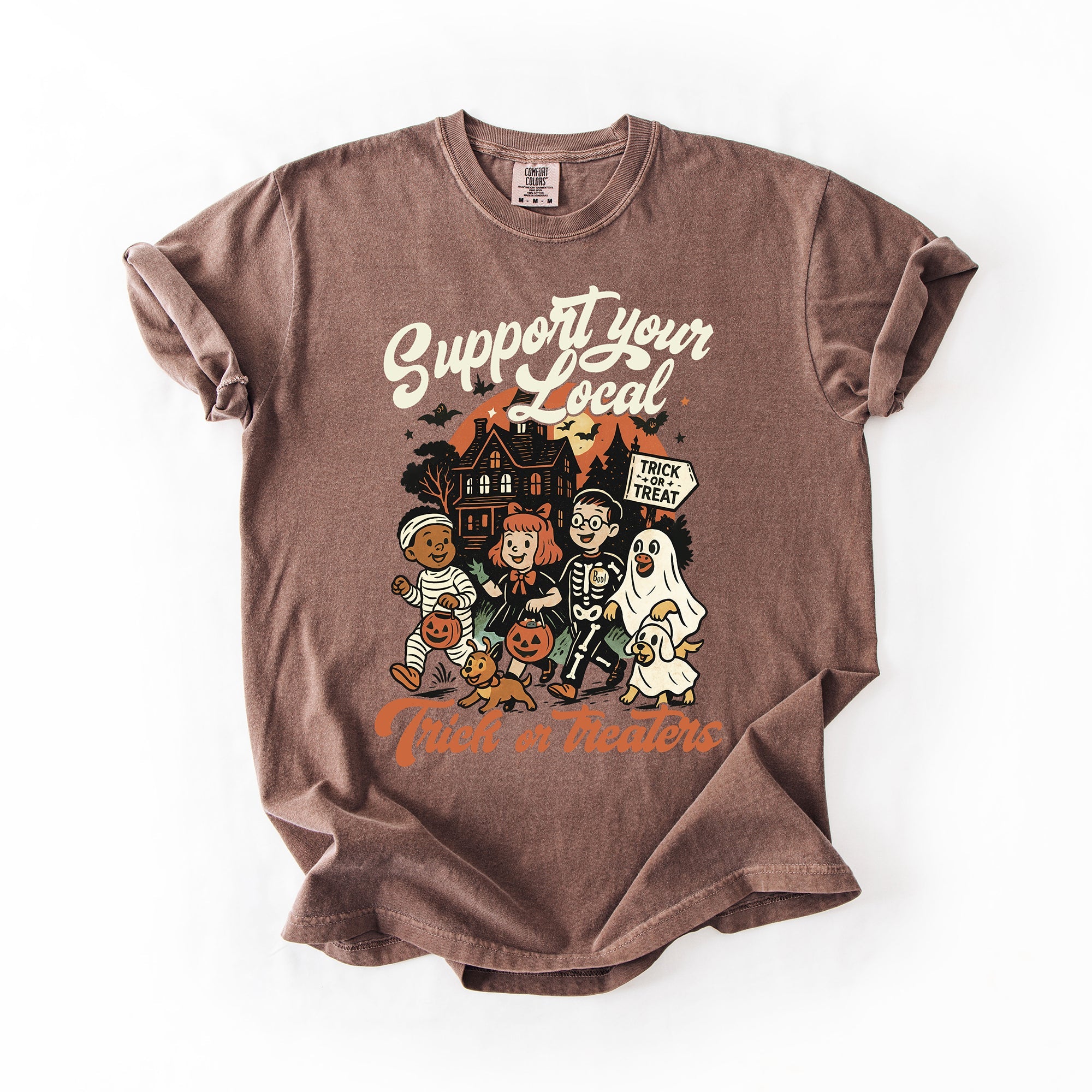 Support Your Local Trick or Treaters Halloween Costume Night Edition Comfort Colors Tee