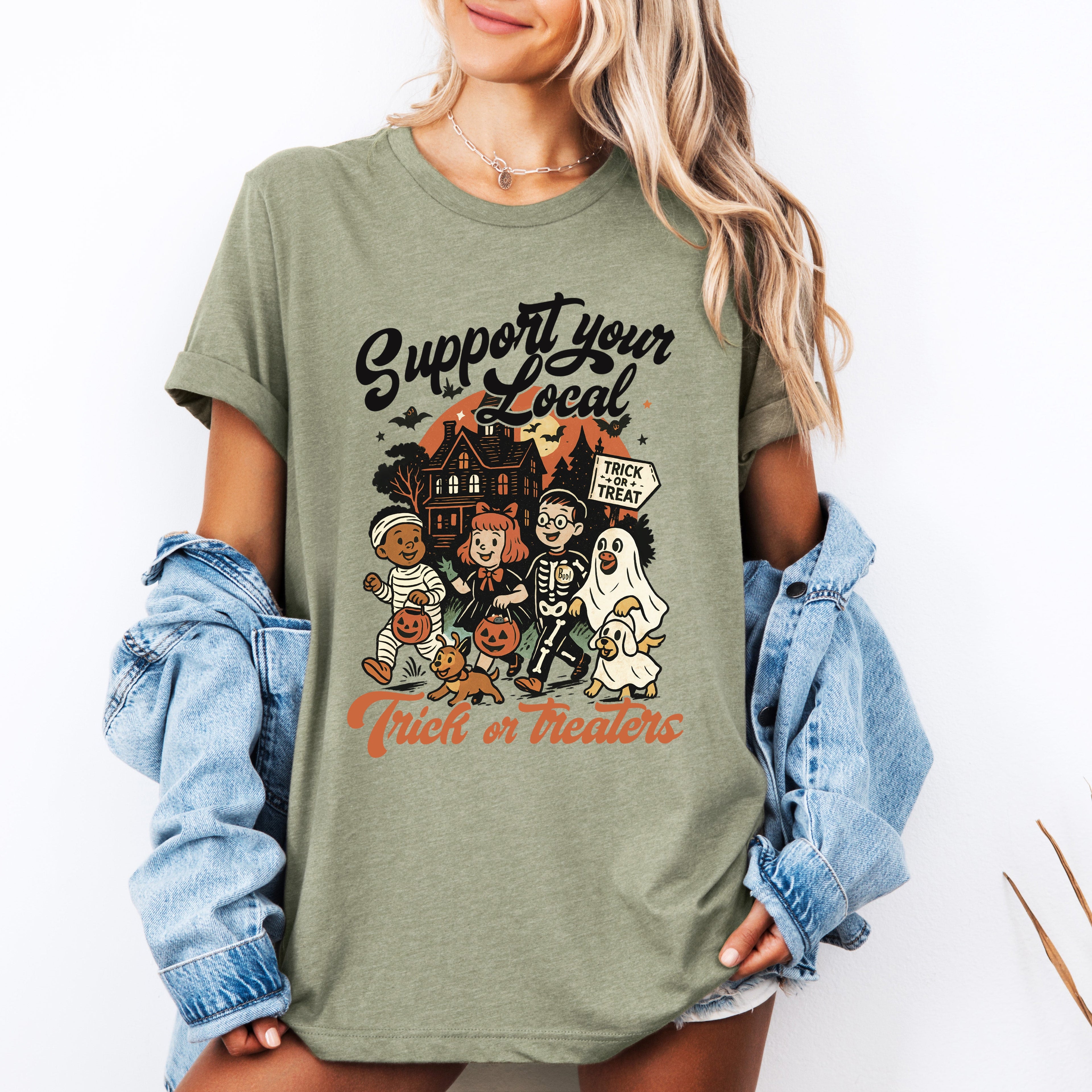 Support Your Local Trick Or Treaters Halloween Costume Family Friendly Graphic Tee