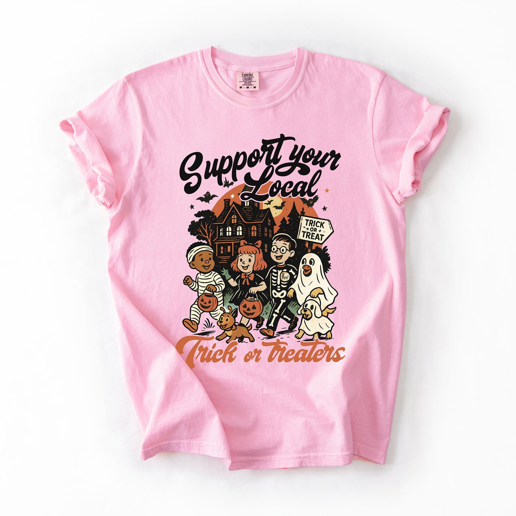Support Your Local Trick or Treaters Halloween Costume Night Edition Comfort Colors Tee