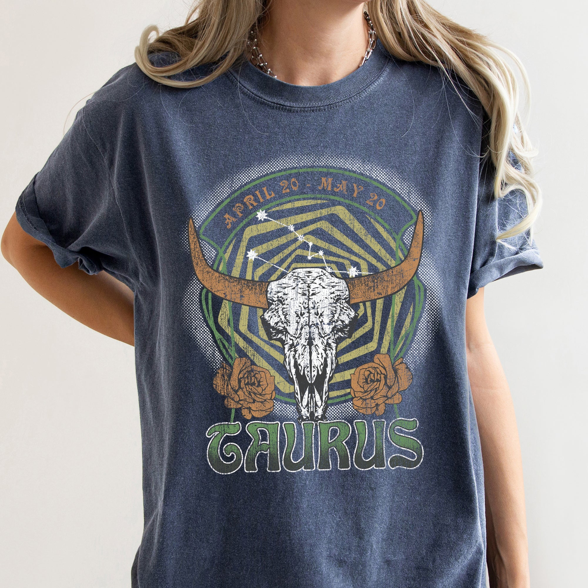 Taurus Zodiac Horoscope Astrology Celestial Vintage Classic Style Comfort Colors Tee