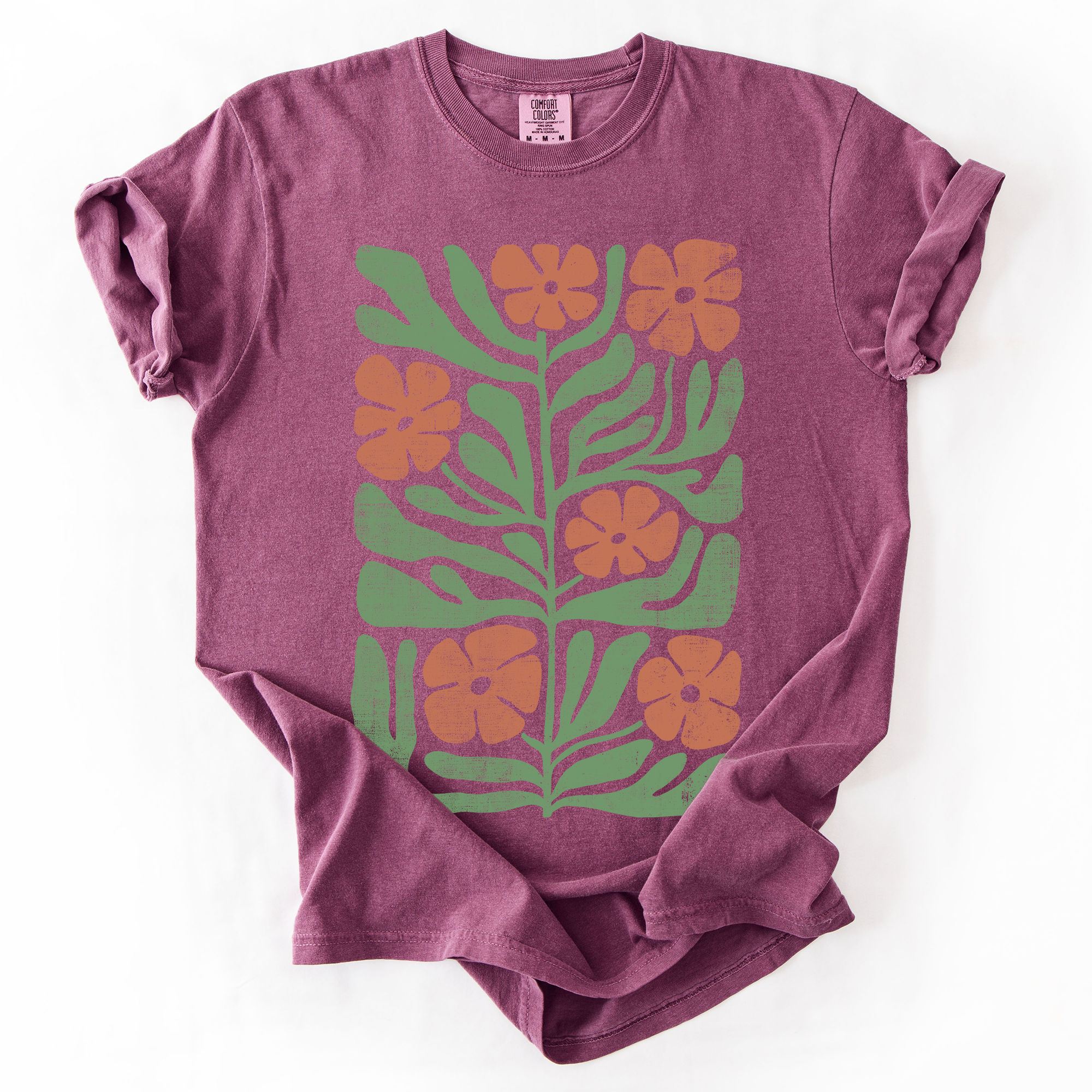 Terracotta Flower Botanical Vintage Boho Nature Autumn Harvest Bouquet Leopard Print Pumpkins Comfort Colors Tee