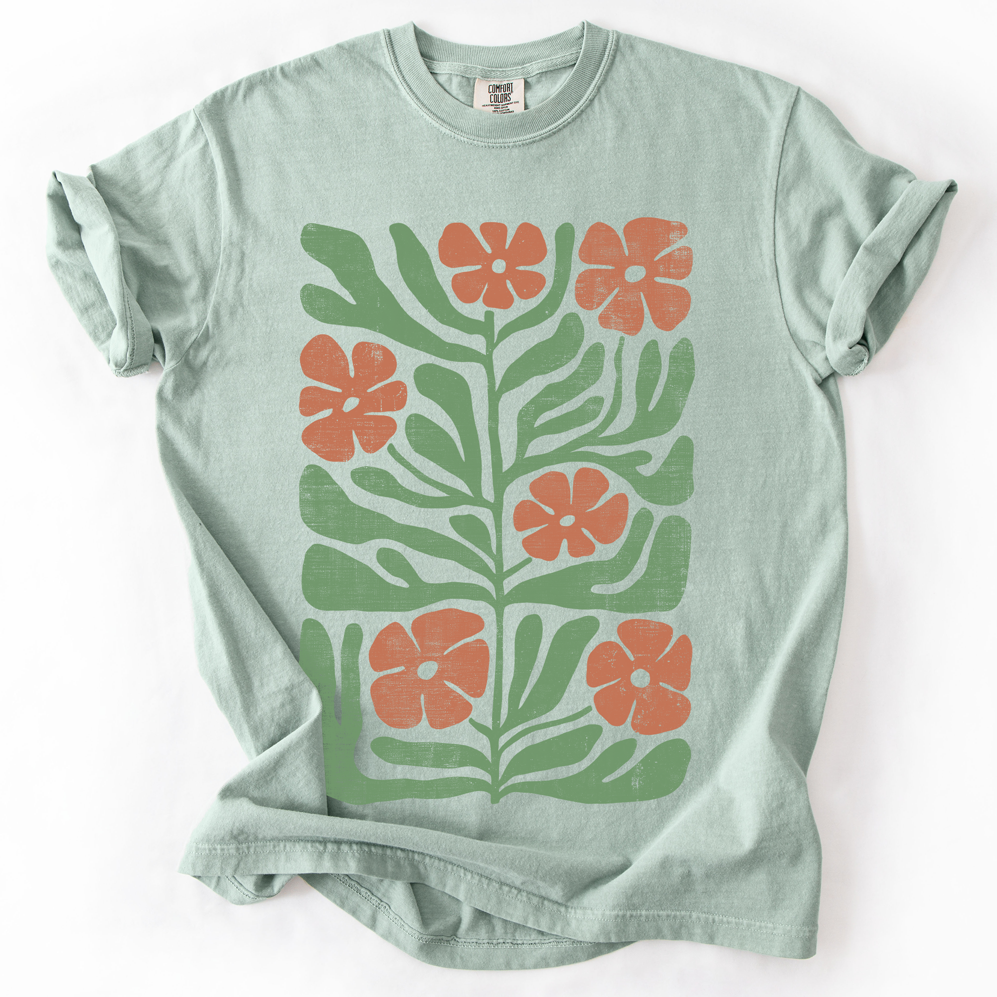 Terracotta Flower Botanical Vintage Boho Nature Autumn Harvest Bouquet Leopard Print Pumpkins Comfort Colors Tee