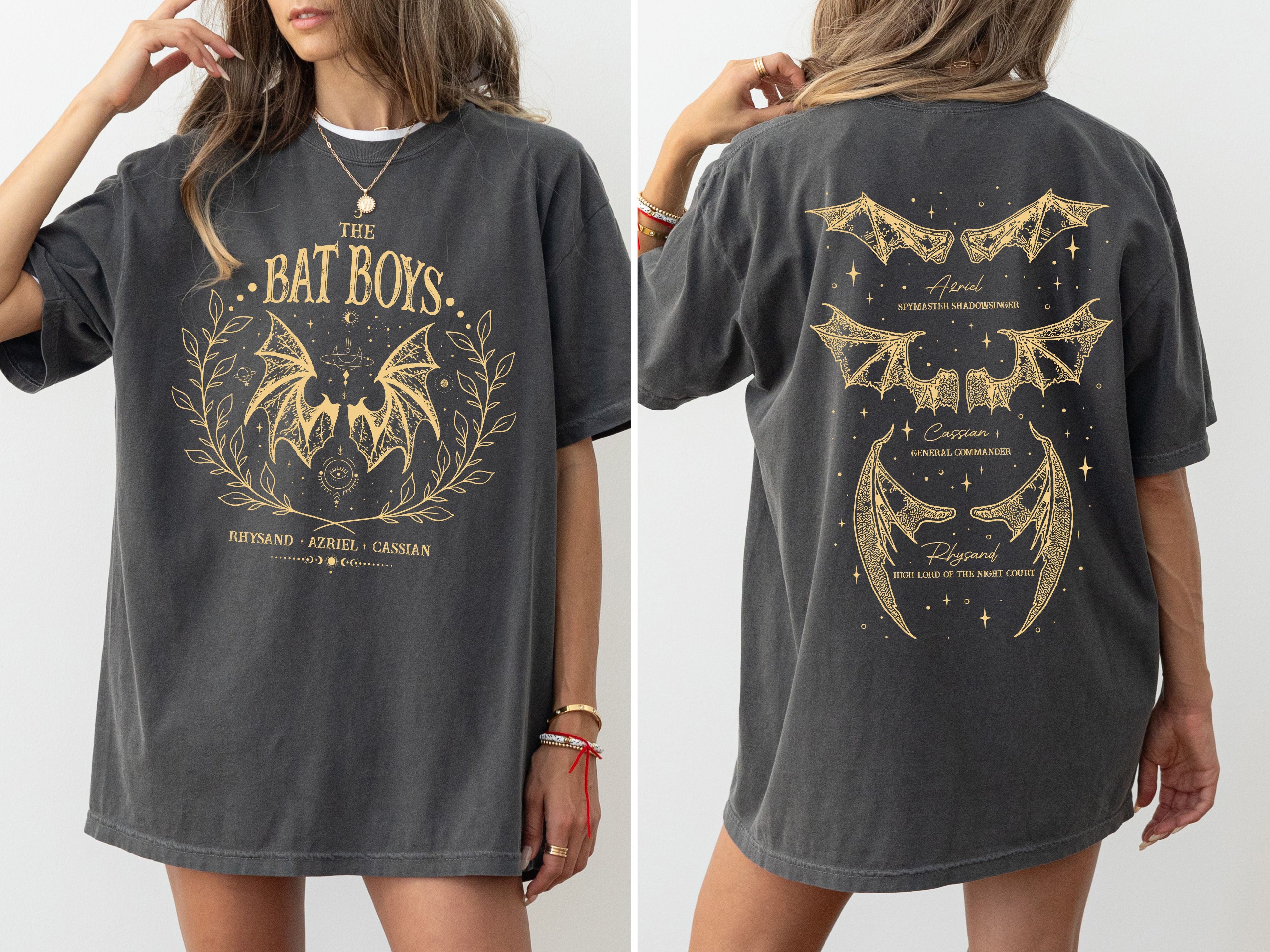 The Bat Boys ACOTAR Romantasy SJM Velaris Rhysand Azriel Cassian Comfort Colors Tee