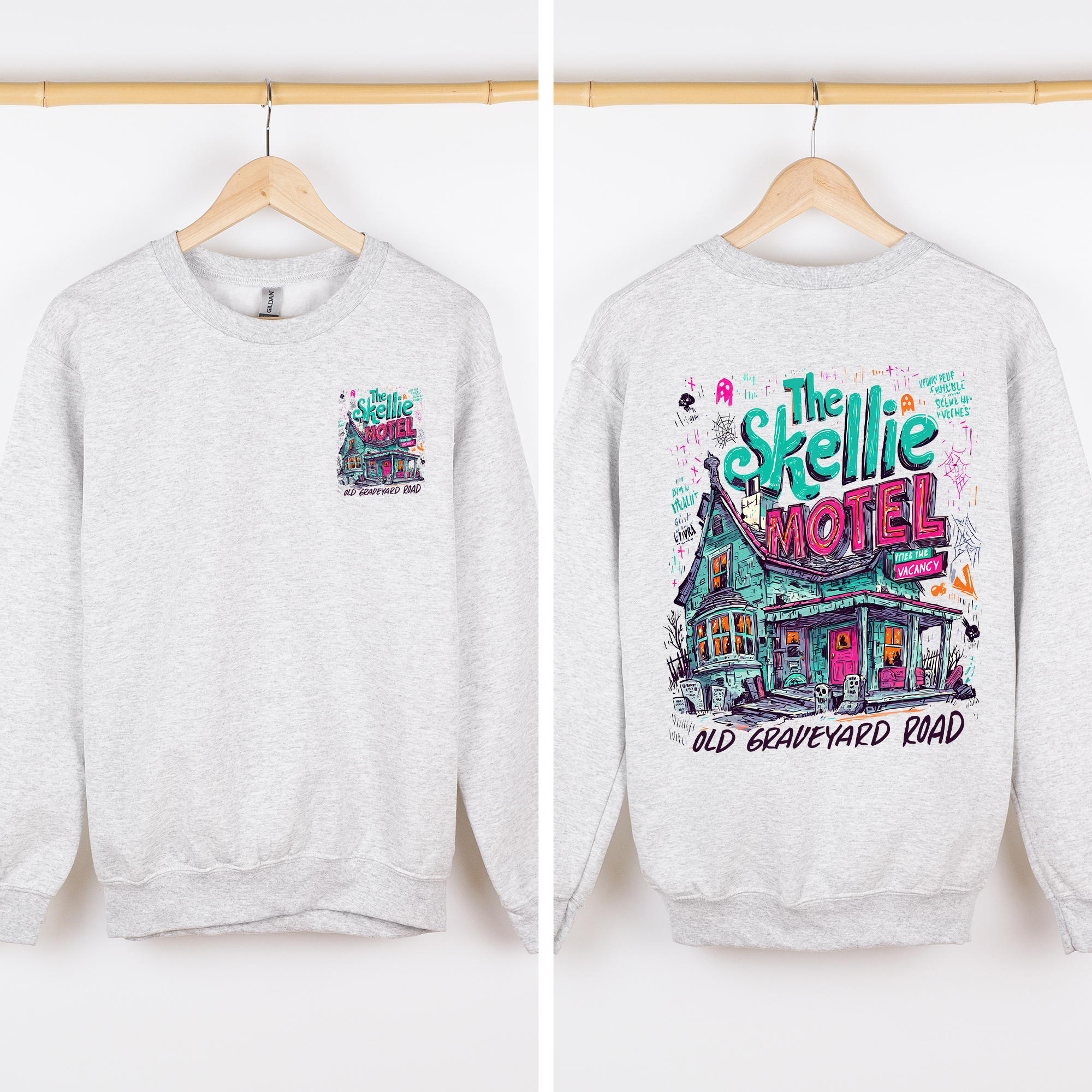 The Skellie Motel Halloween Front And Back Spooky Witches Limited Edition Sweatshirt