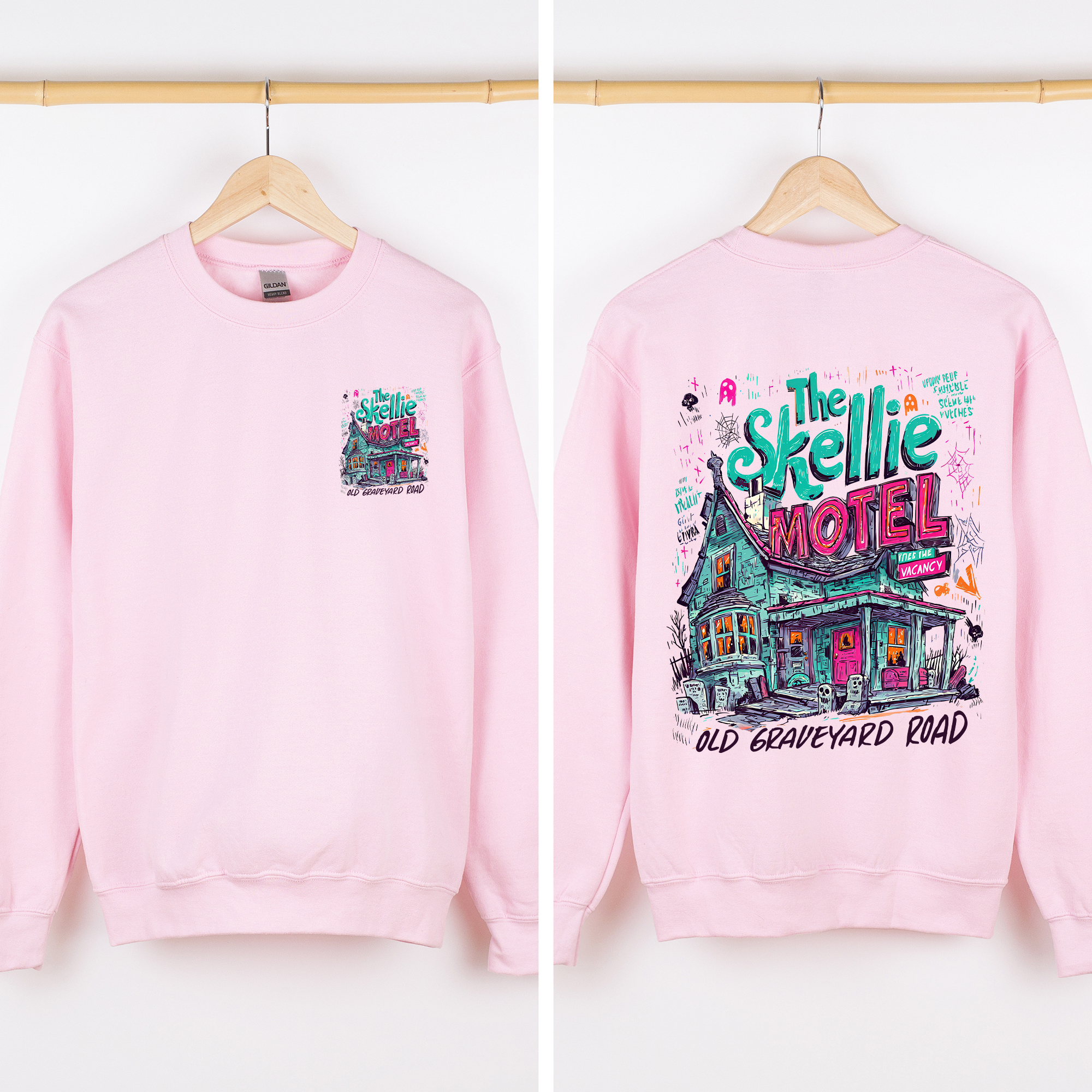 The Skellie Motel Halloween Front And Back Spooky Witches Limited Edition Sweatshirt