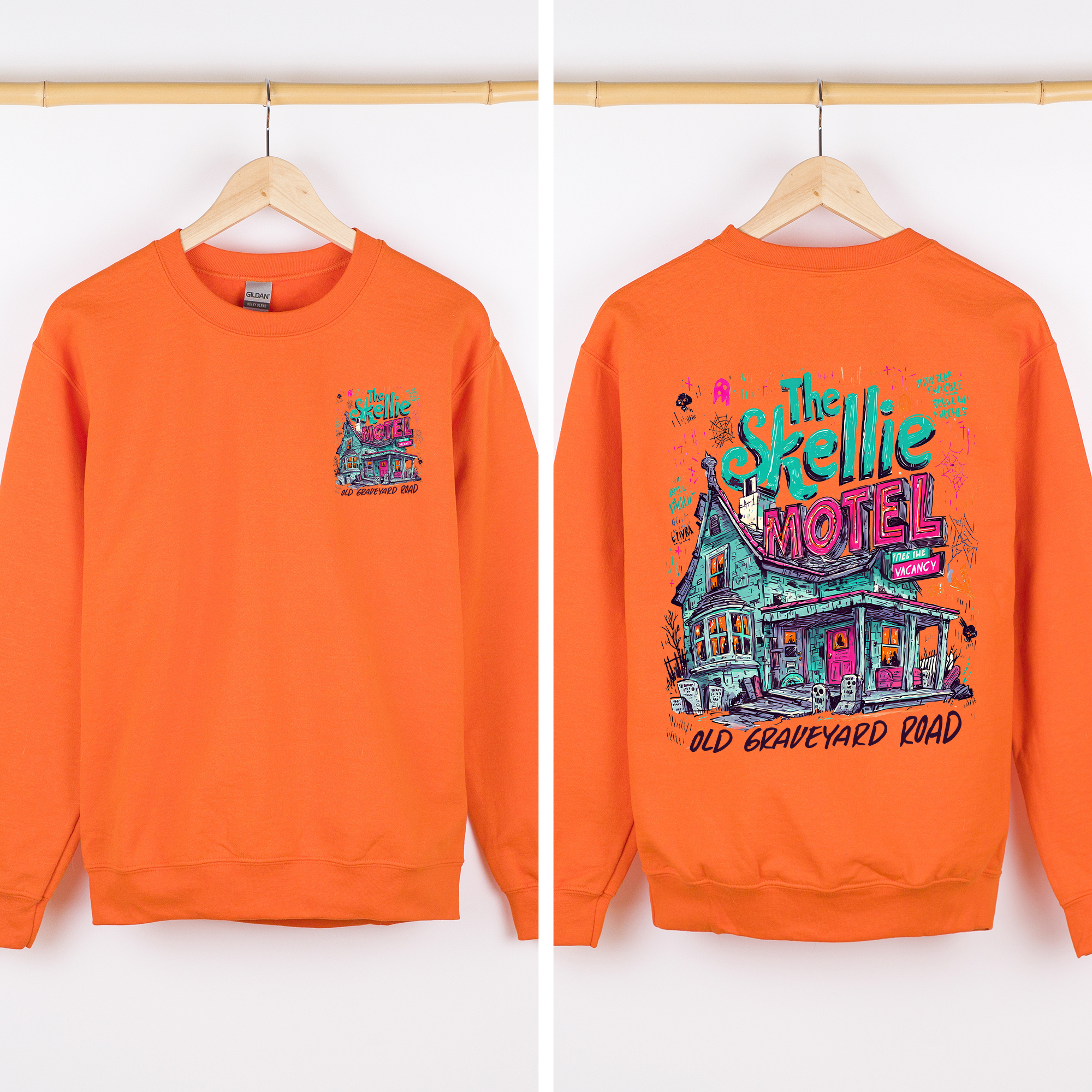 The Skellie Motel Halloween Front And Back Spooky Witches Limited Edition Sweatshirt