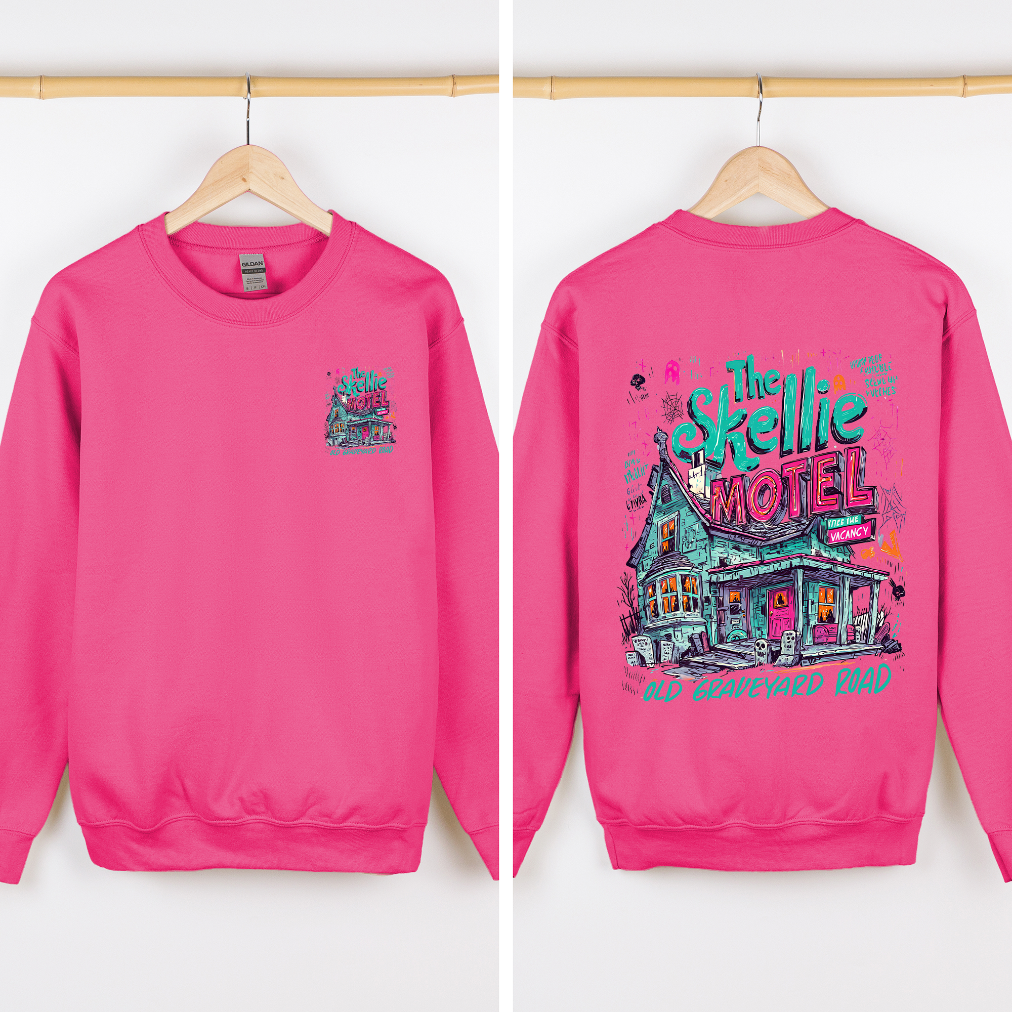 The Skellie Motel Halloween Front And Back Spooky Witches Limited Edition Sweatshirt