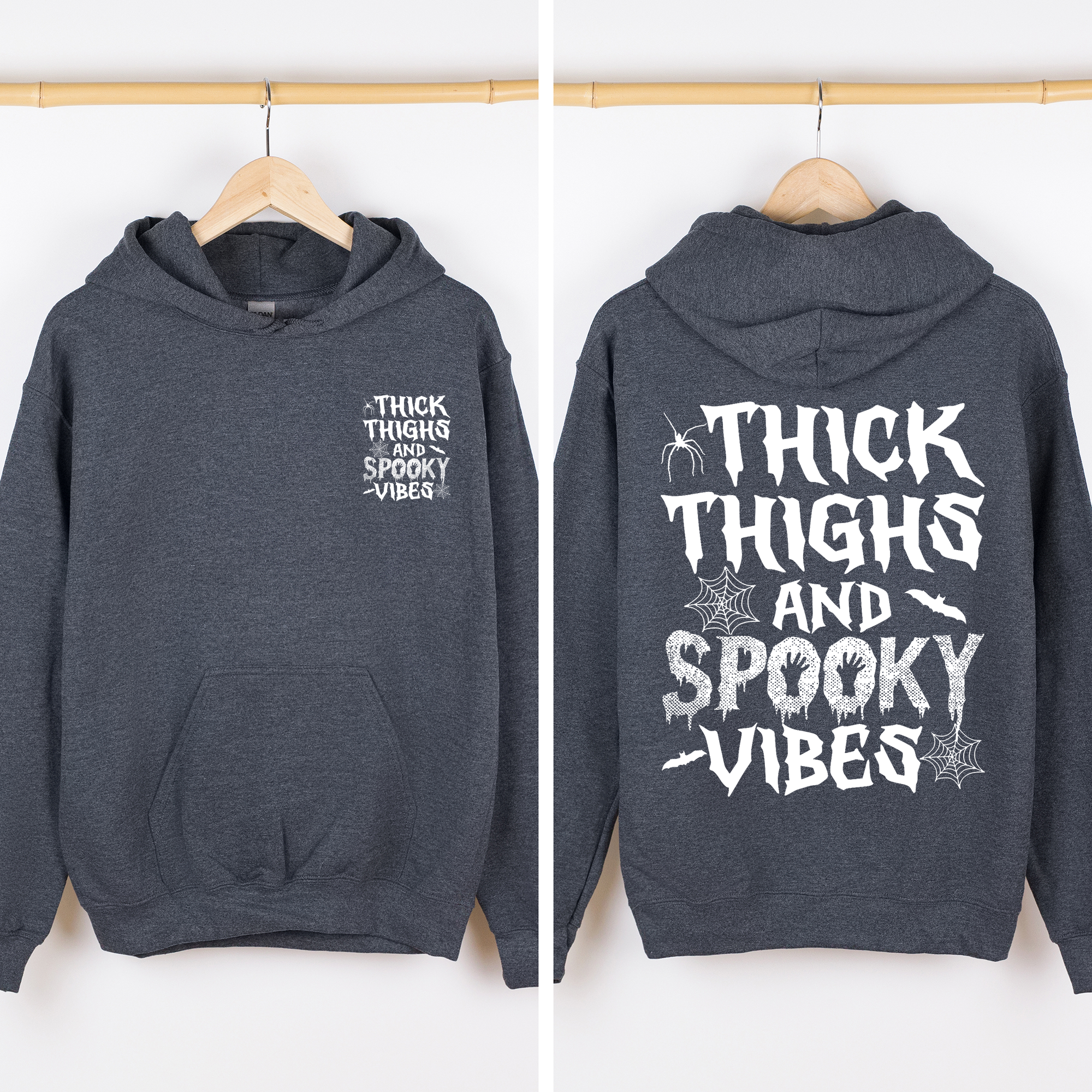 Reading Ghost Library Theme With Double Front And Back Print For Spooky Season Graphic Hoodie