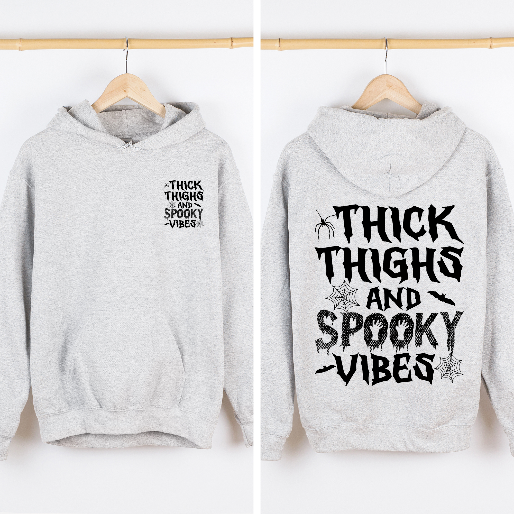 Reading Ghost Library Theme With Double Front And Back Print For Spooky Season Graphic Hoodie