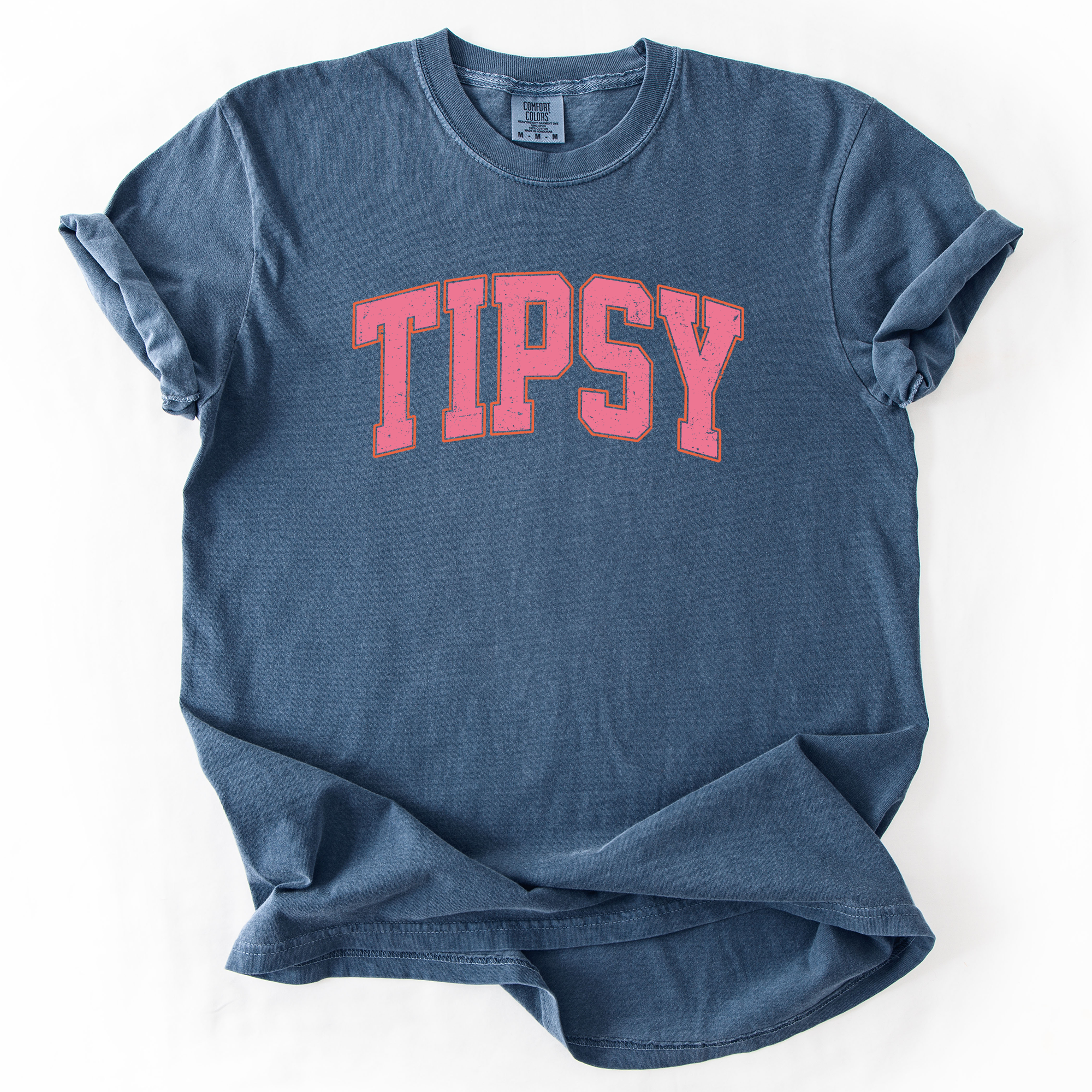 Tipsy Varsity Beach Sunshine Sarcastic Summer Vibe Edition Deluxe Comfort Colors Tee
