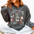 Tis The Season Christmas Santa Tree Snowman Cookies Gifts Cozy Holiday Sweatshirt