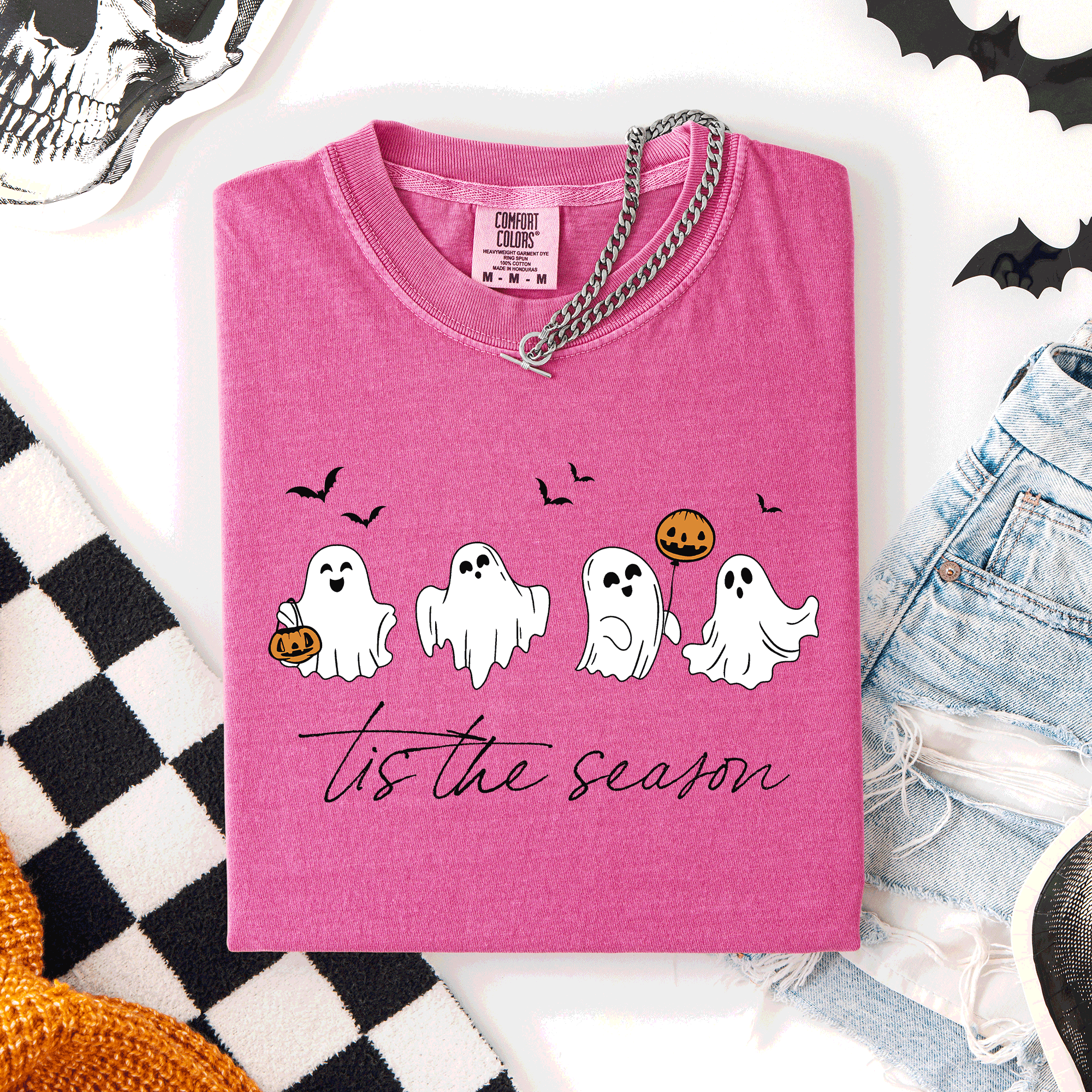 Tis The Season, Cute Ghosts Halloween Comfort Colors Tee
